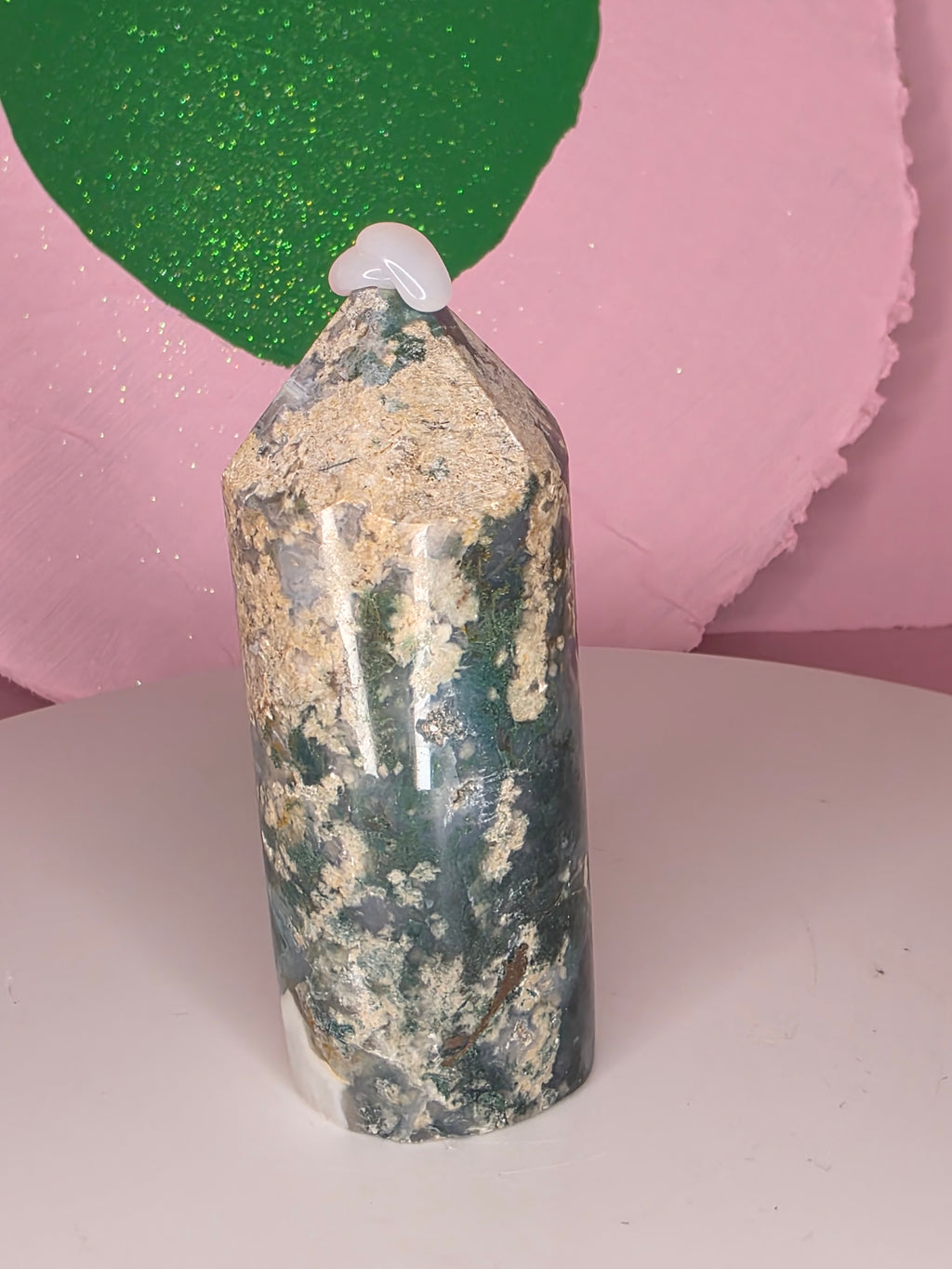 Snowflake Moss Agate Pencil B