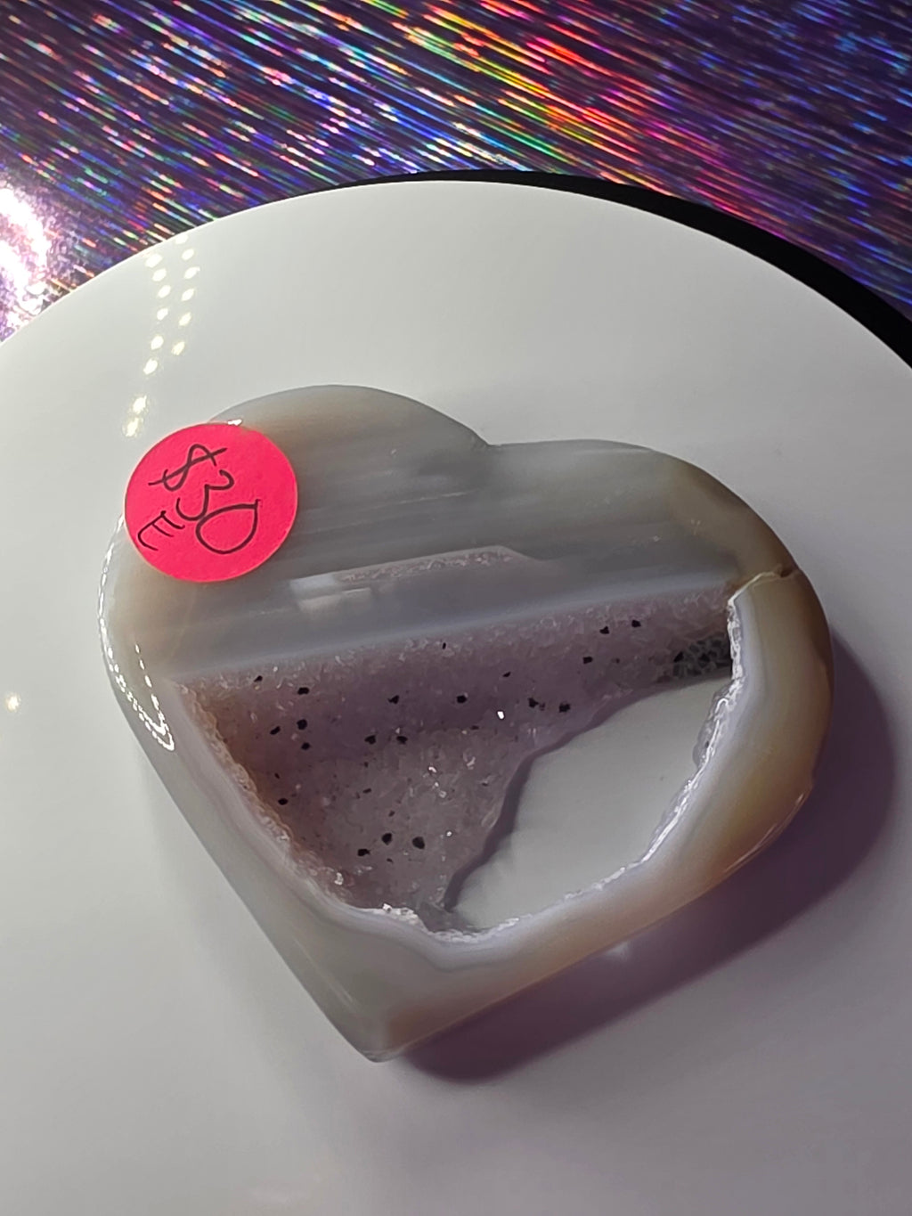 Druzy Agate Heart E