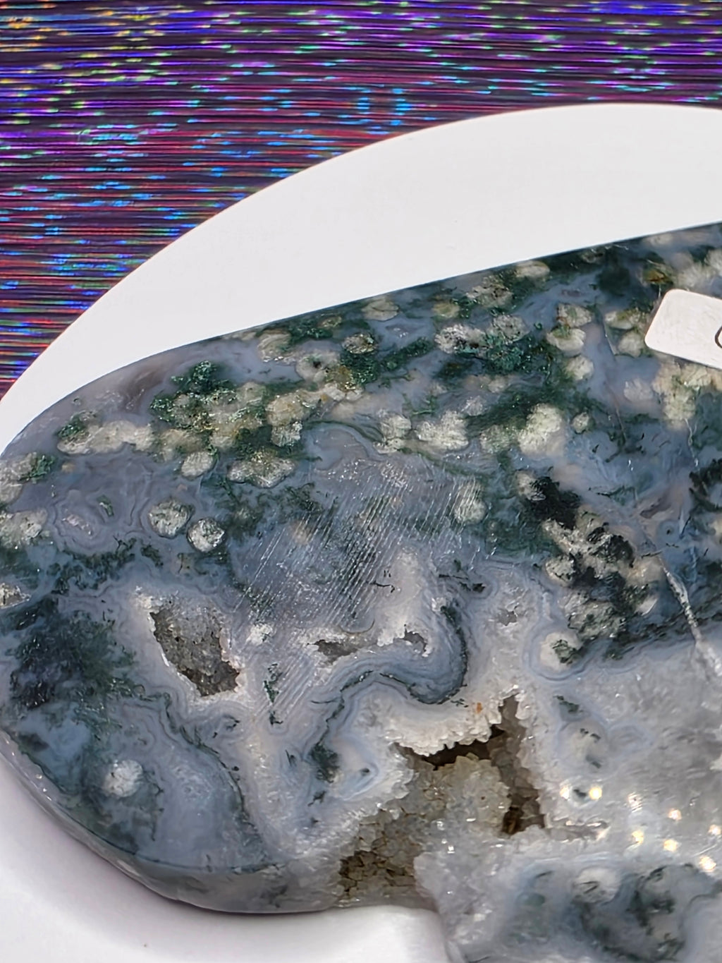 Snowflake Moss Agate Heart A