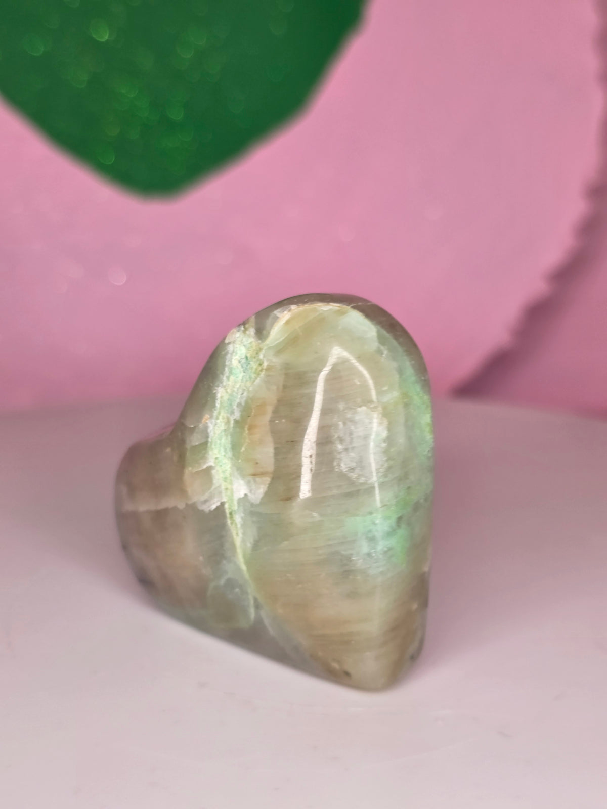 Garnierite Green Moonstone Heart Small