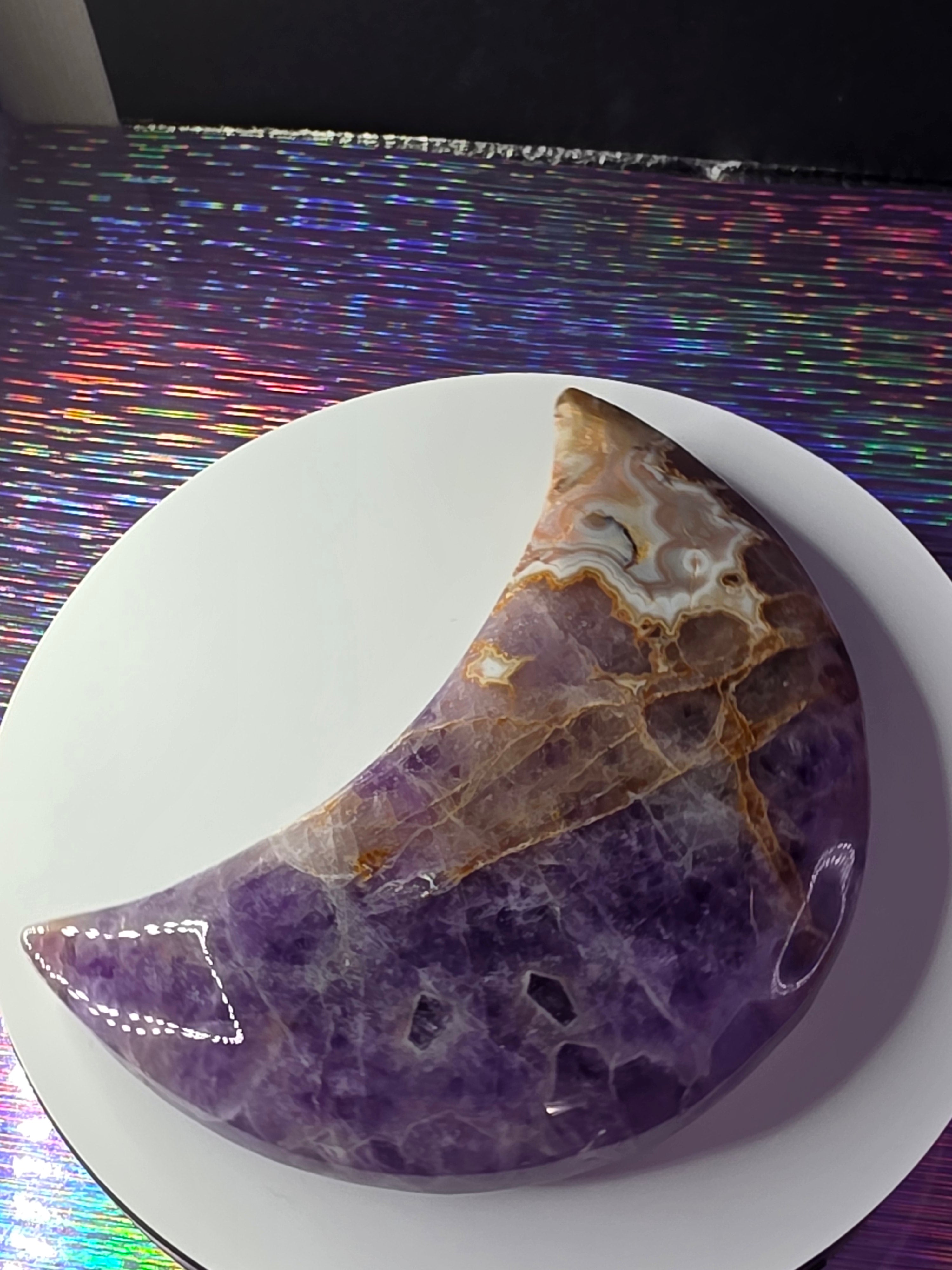 Amethyst with Hematite Inclusions Moon B