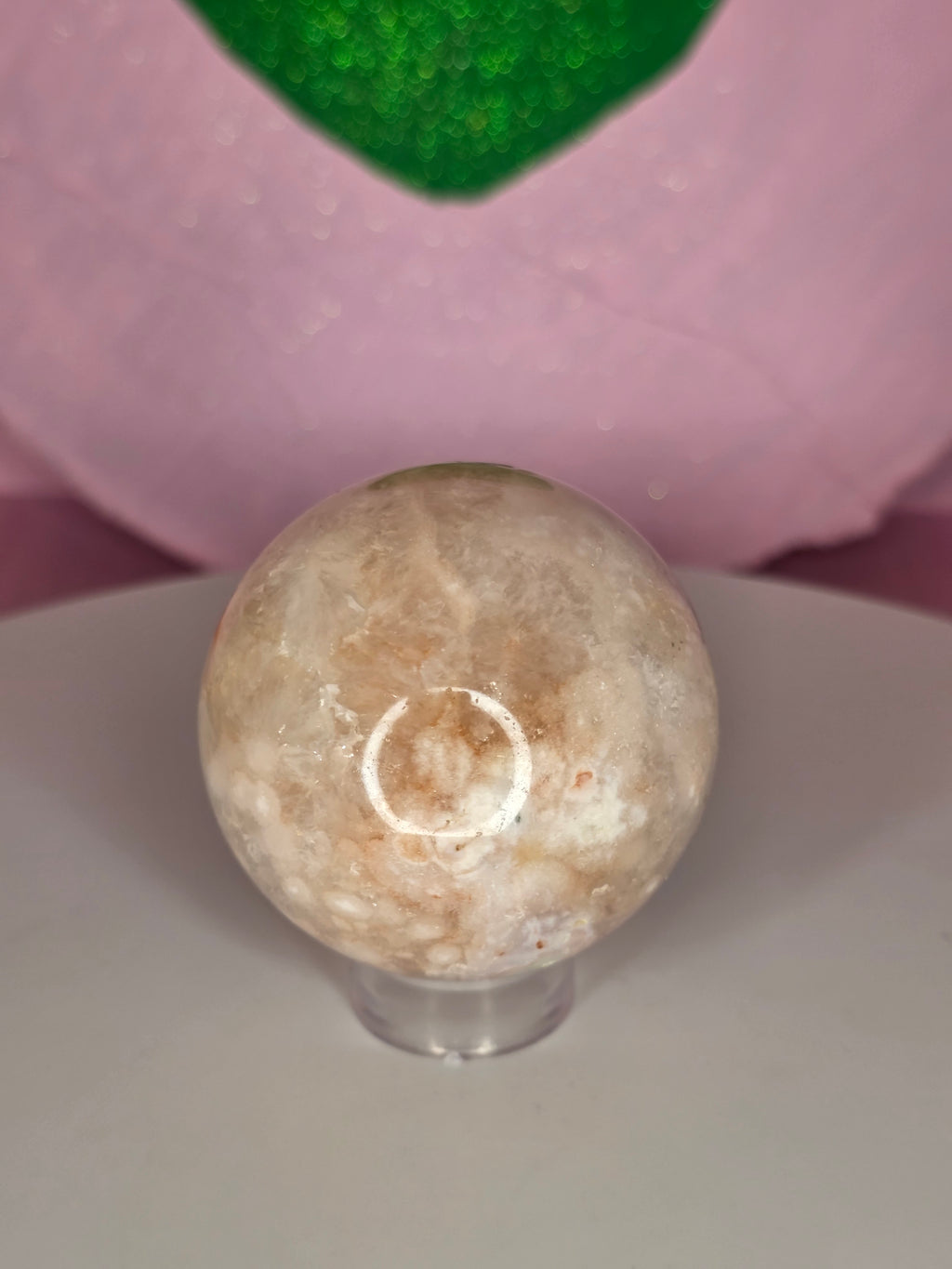 Pink Amethyst and Flower Agate Sphere A