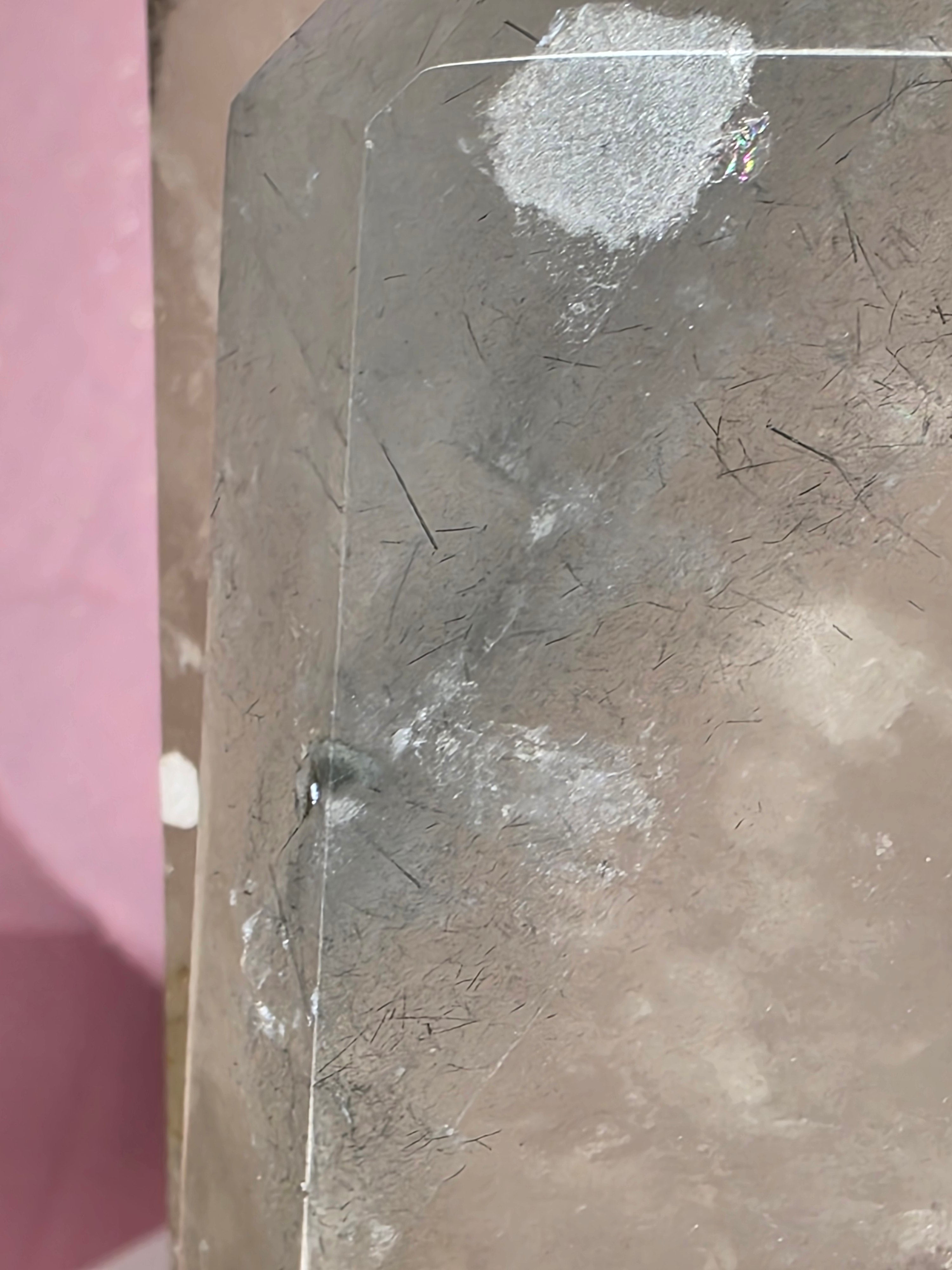 Tourmaline in Quartz with Black Rutile A