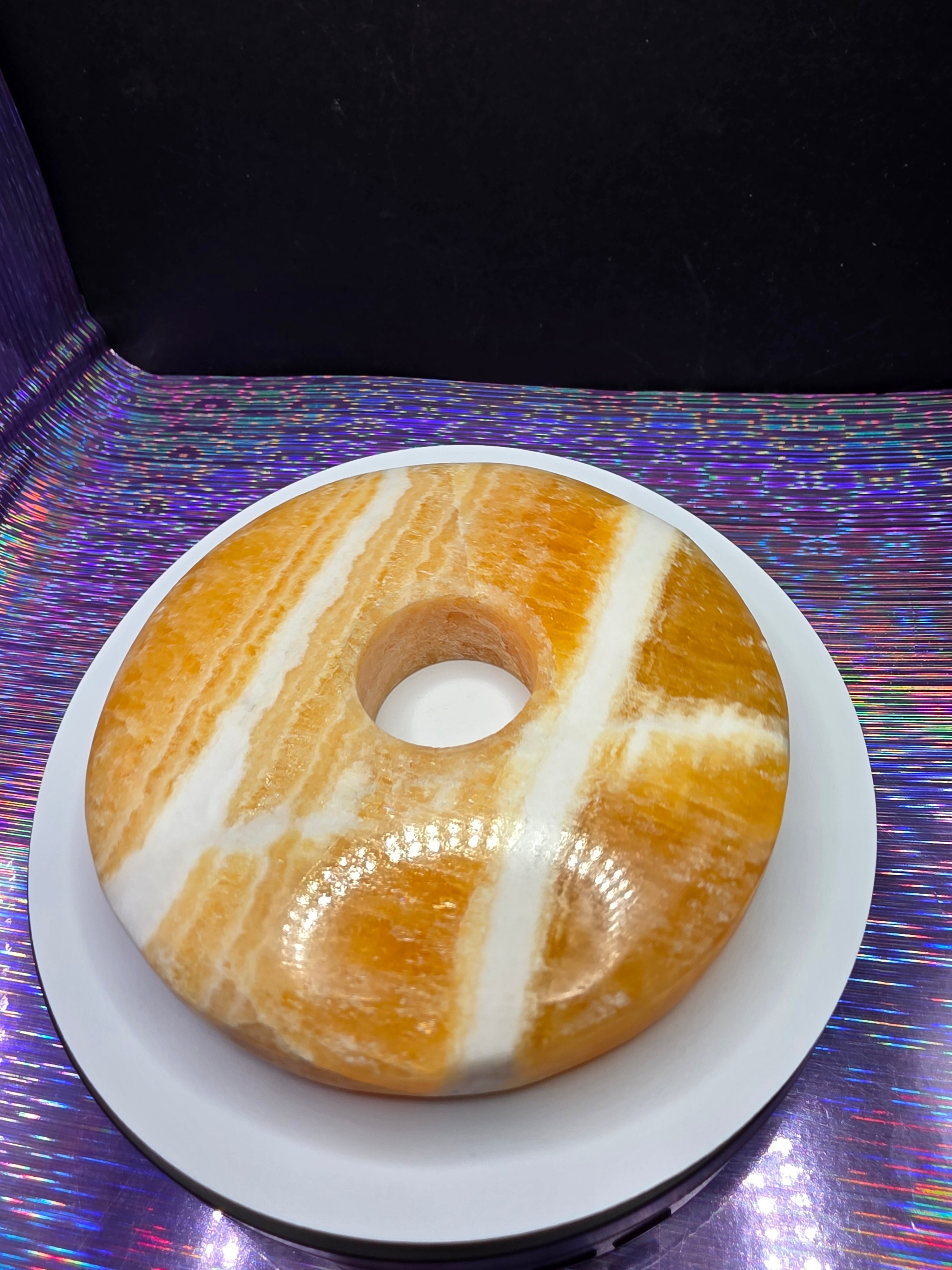 Orange Calcite Donut A