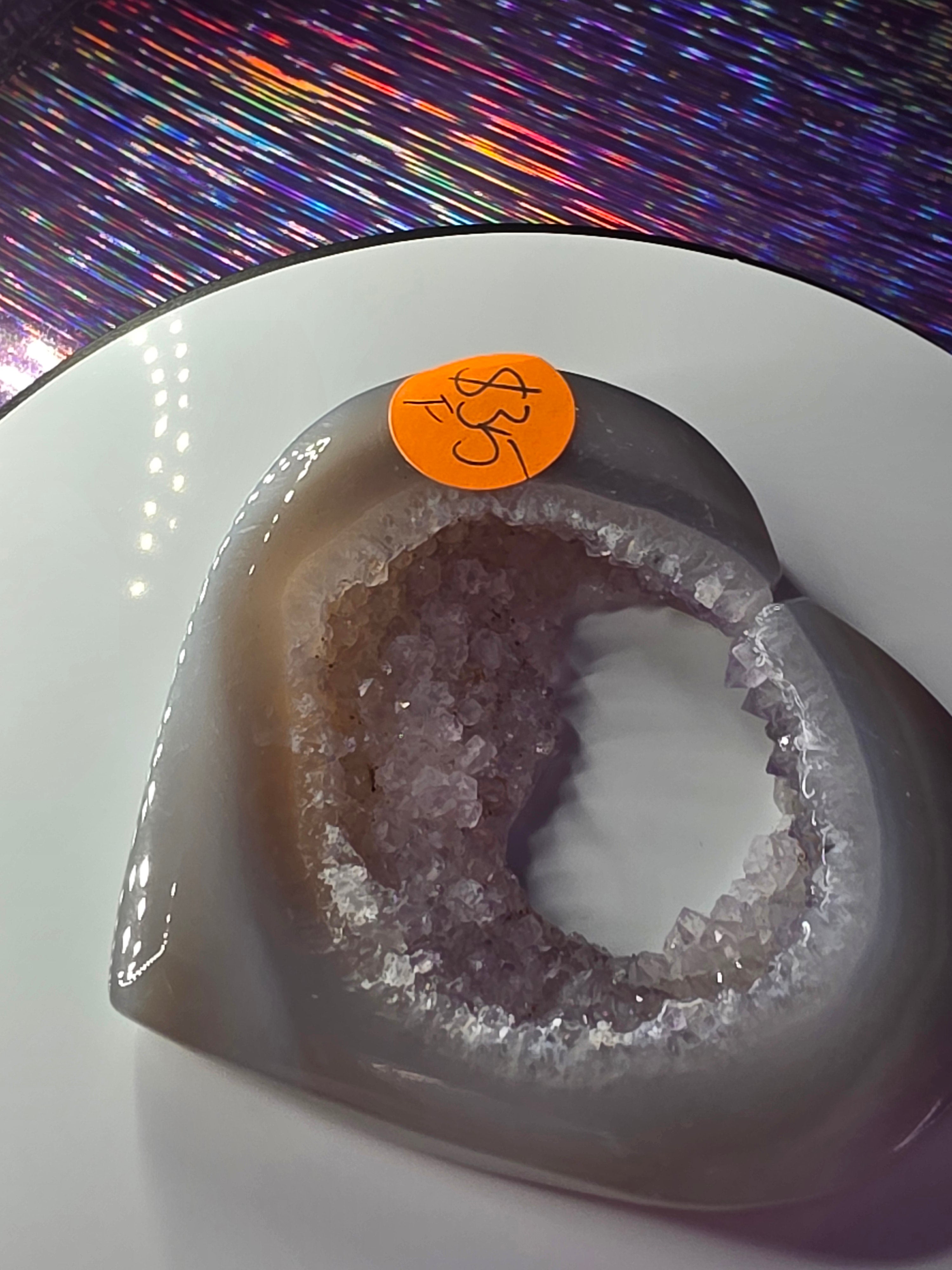 Druzy Agate Heart F