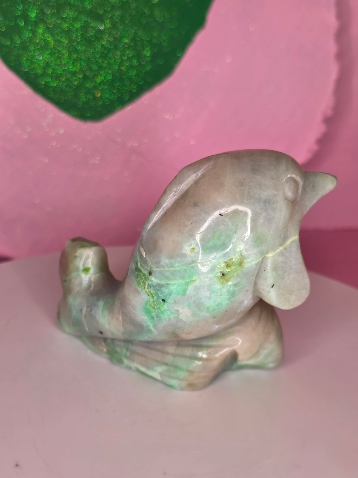 Garnierite Green Moonstone Dolphin A
