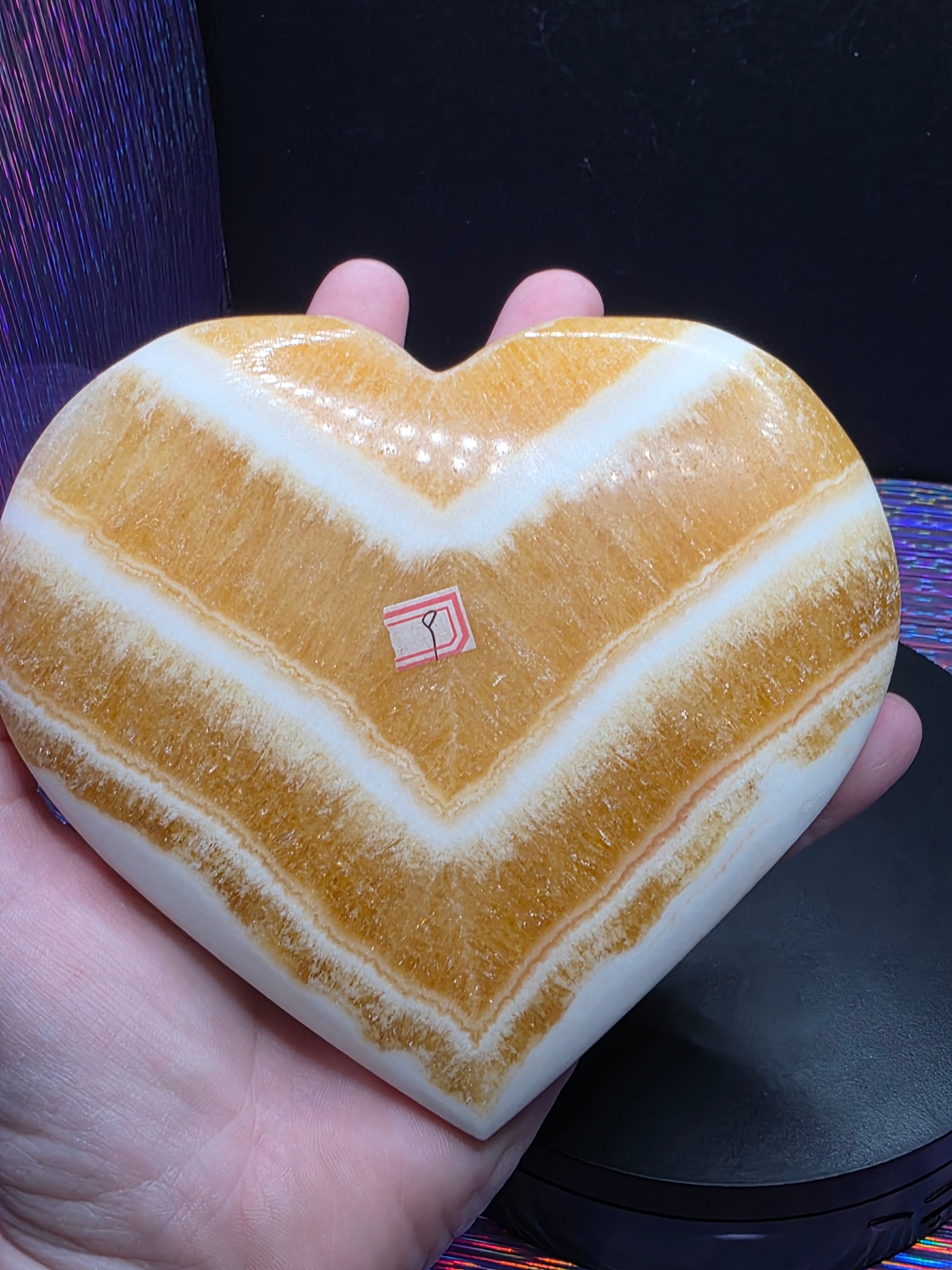 Orange Calcite Heart A