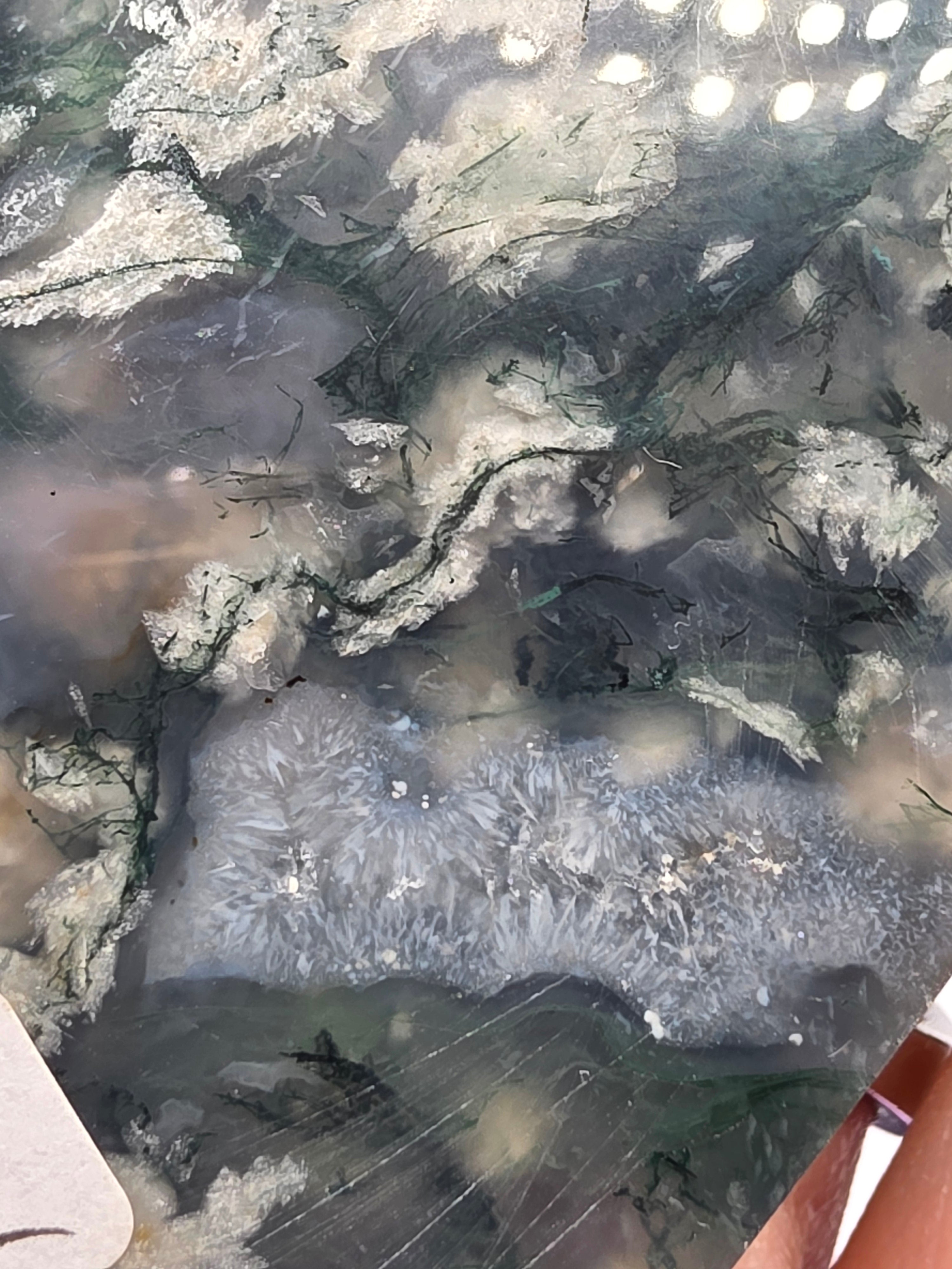 Snowflake Moss Agate Heart B