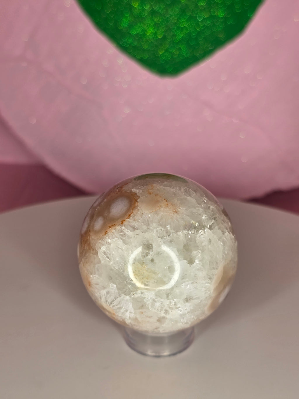 Pink Amethyst and Flower Agate Sphere B