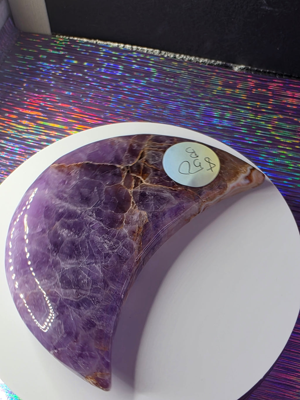 Amethyst with Hematite Inclusions Moon B