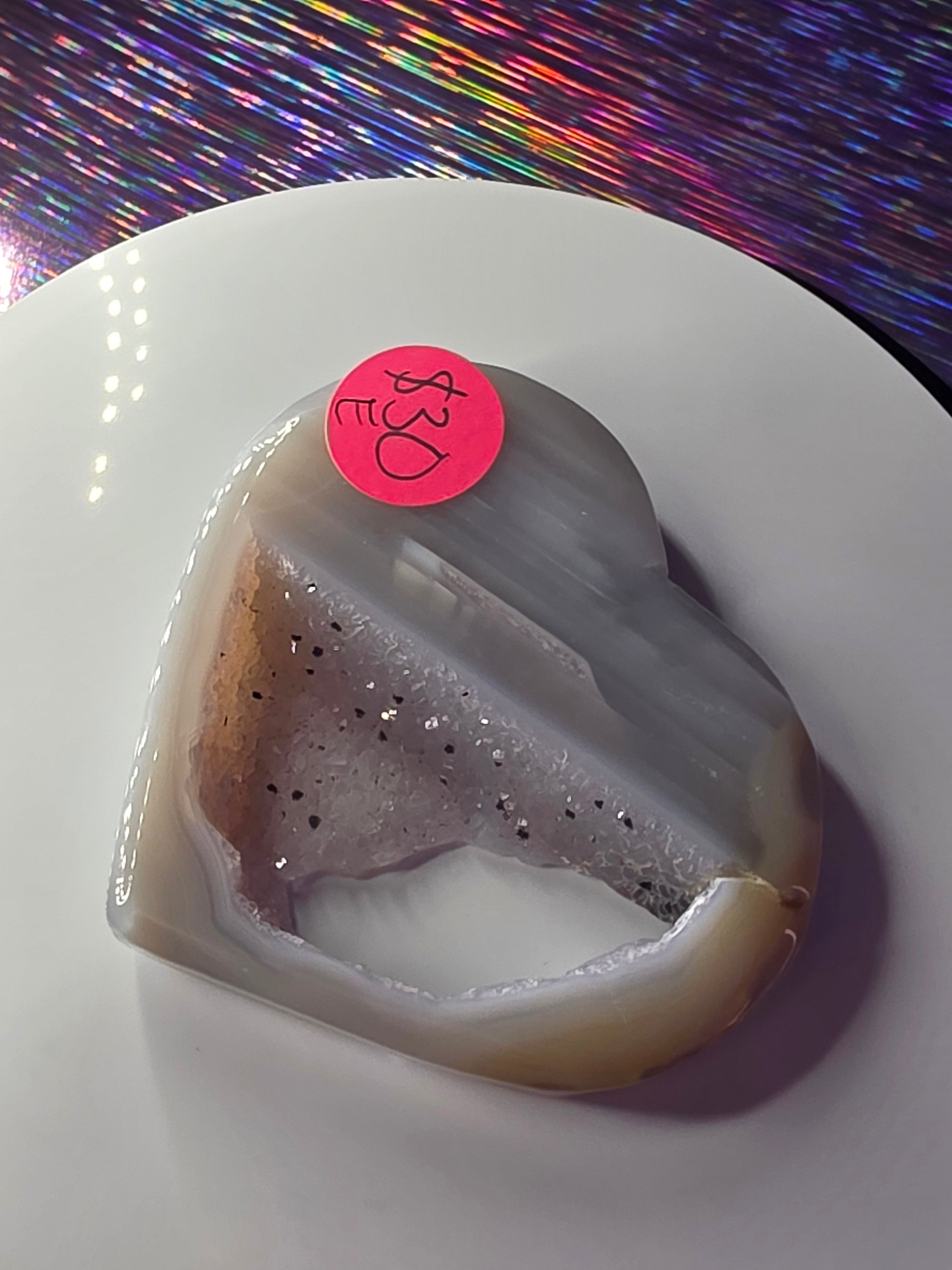 Druzy Agate Heart E