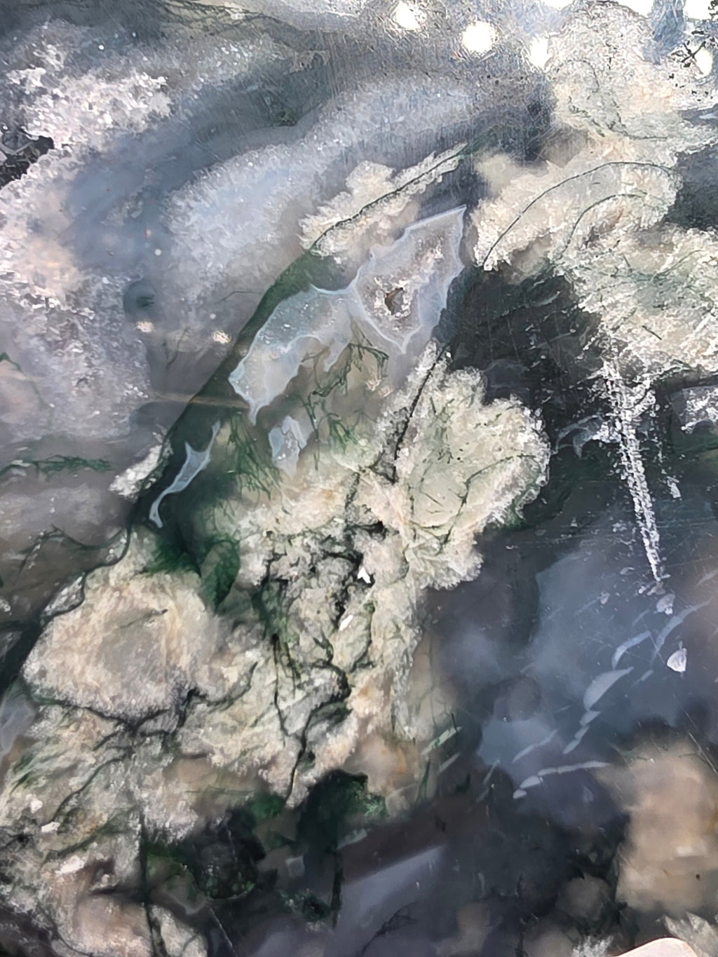 Snowflake Moss Agate Heart B