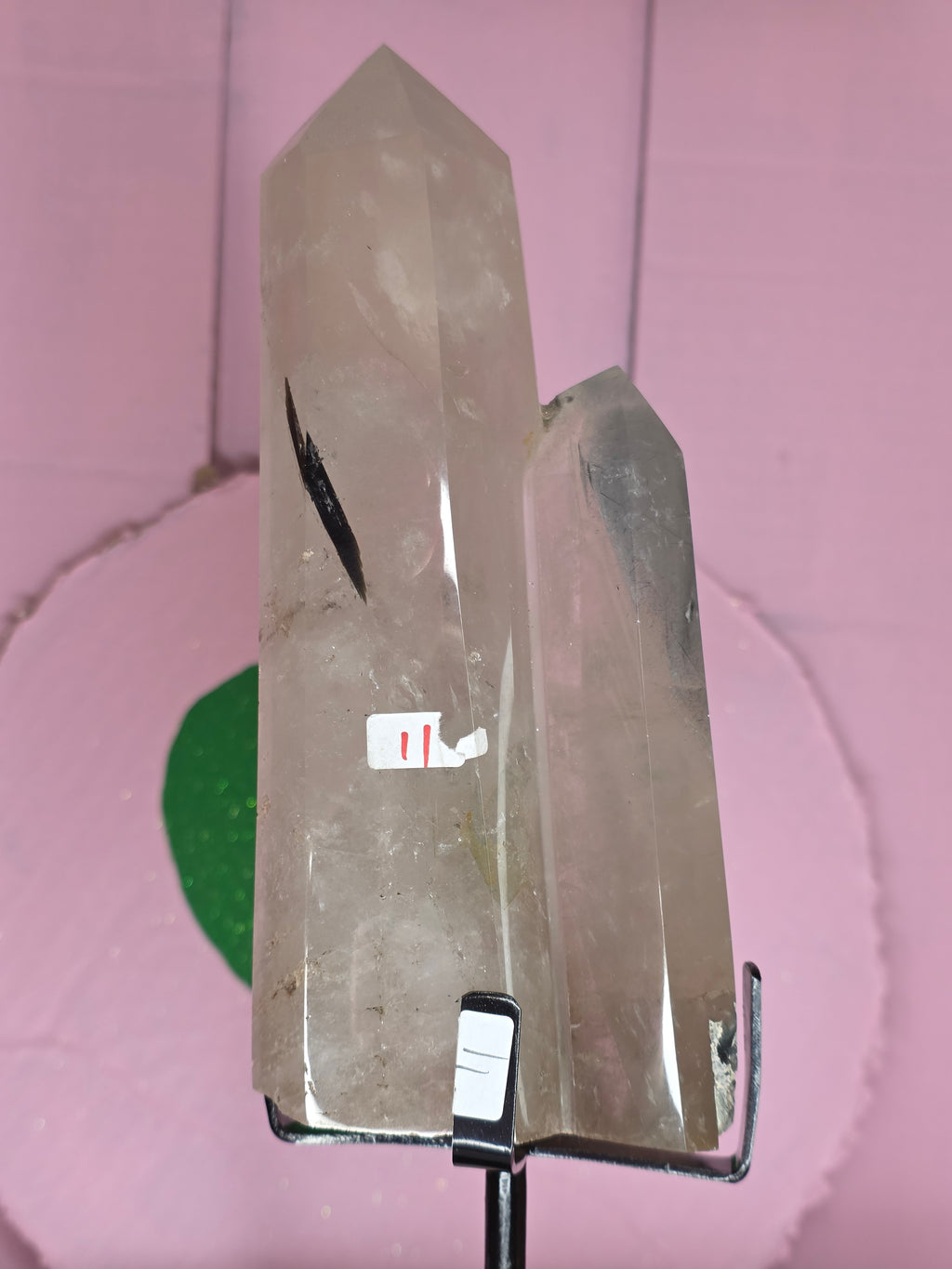 Tourmaline in Quartz with Black Rutile A