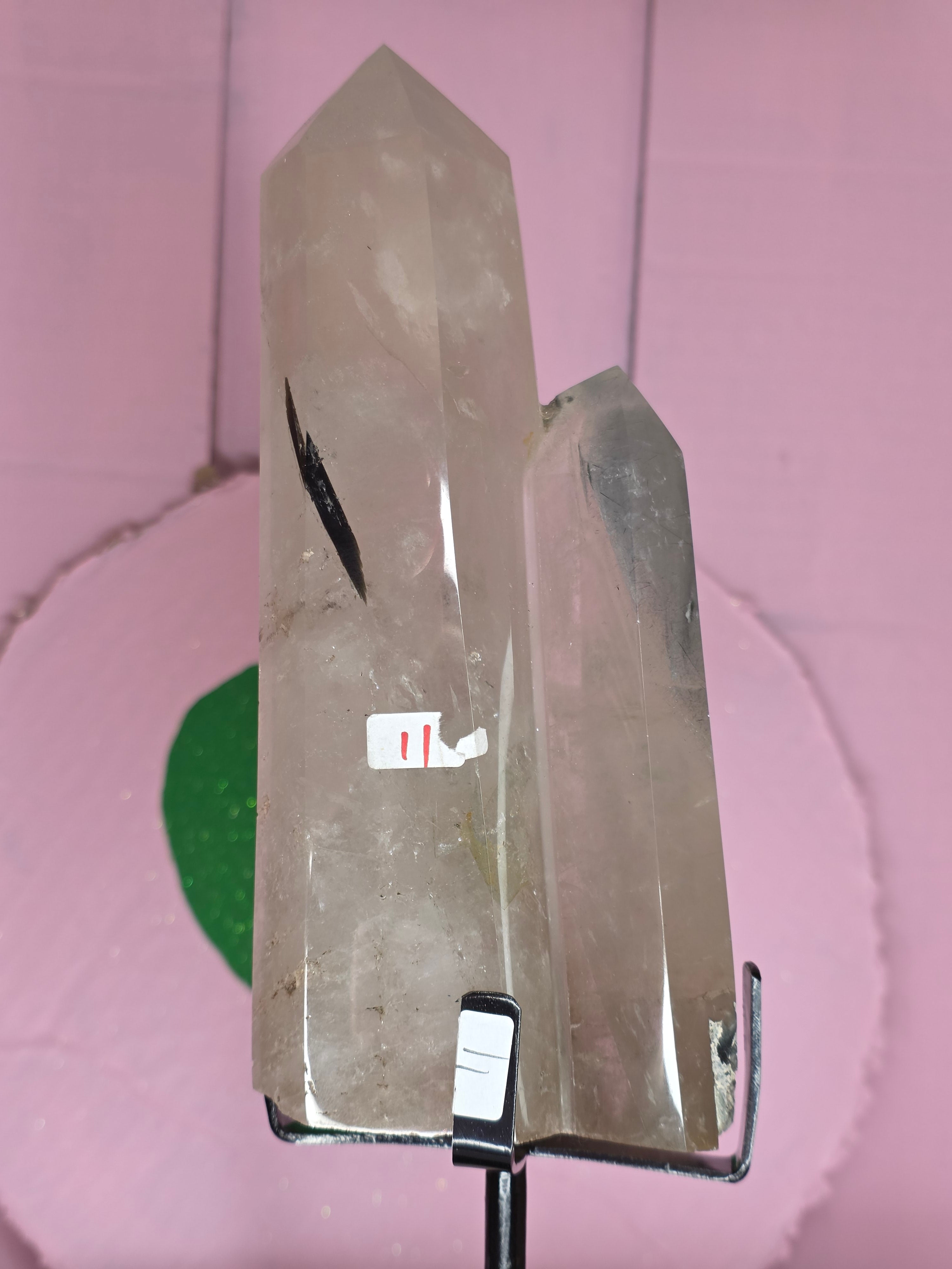 Tourmaline in Quartz with Black Rutile A