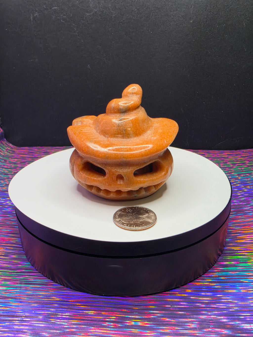 Orange Calcite Jack O Lantern A