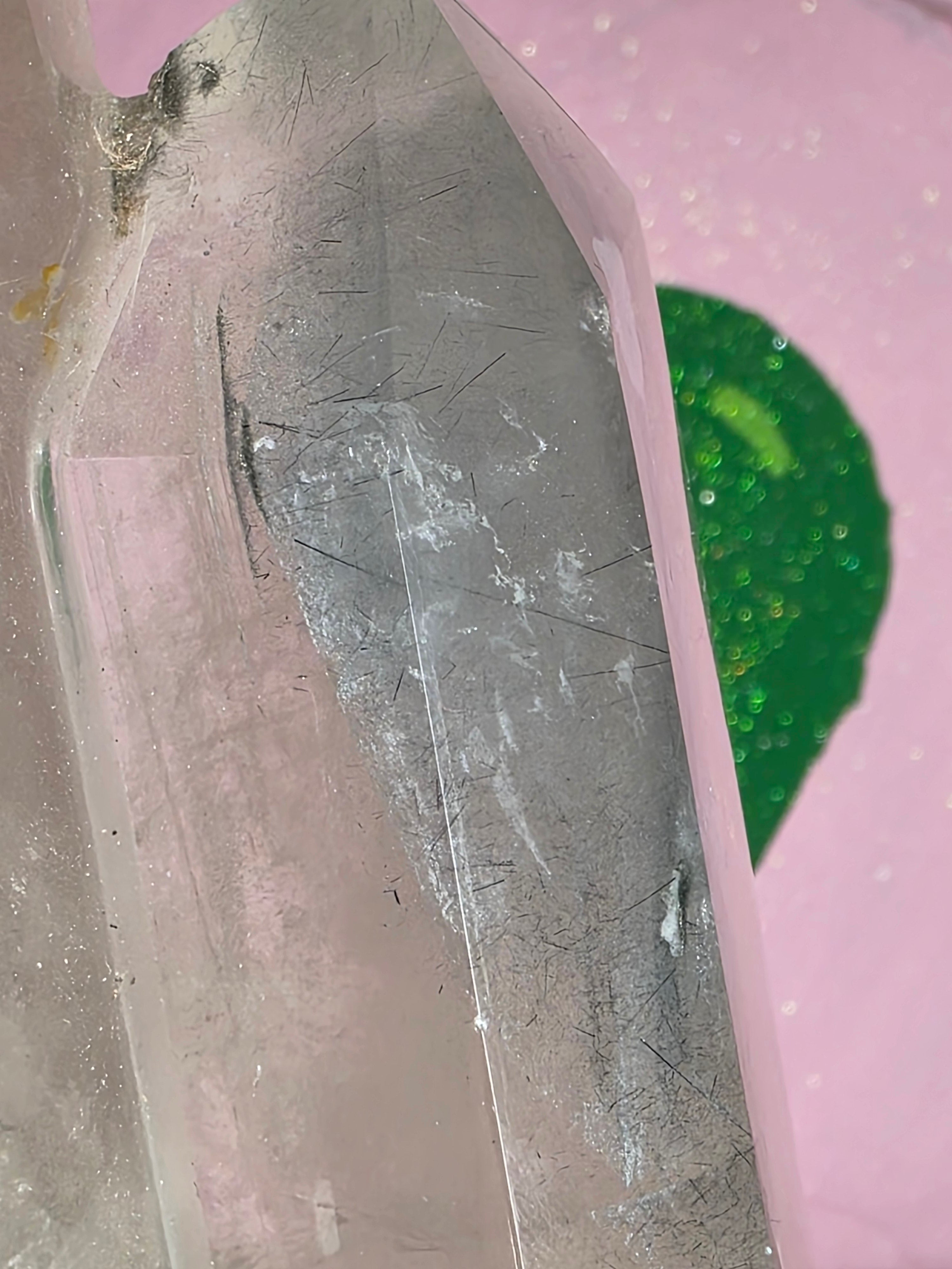 Tourmaline in Quartz with Black Rutile A