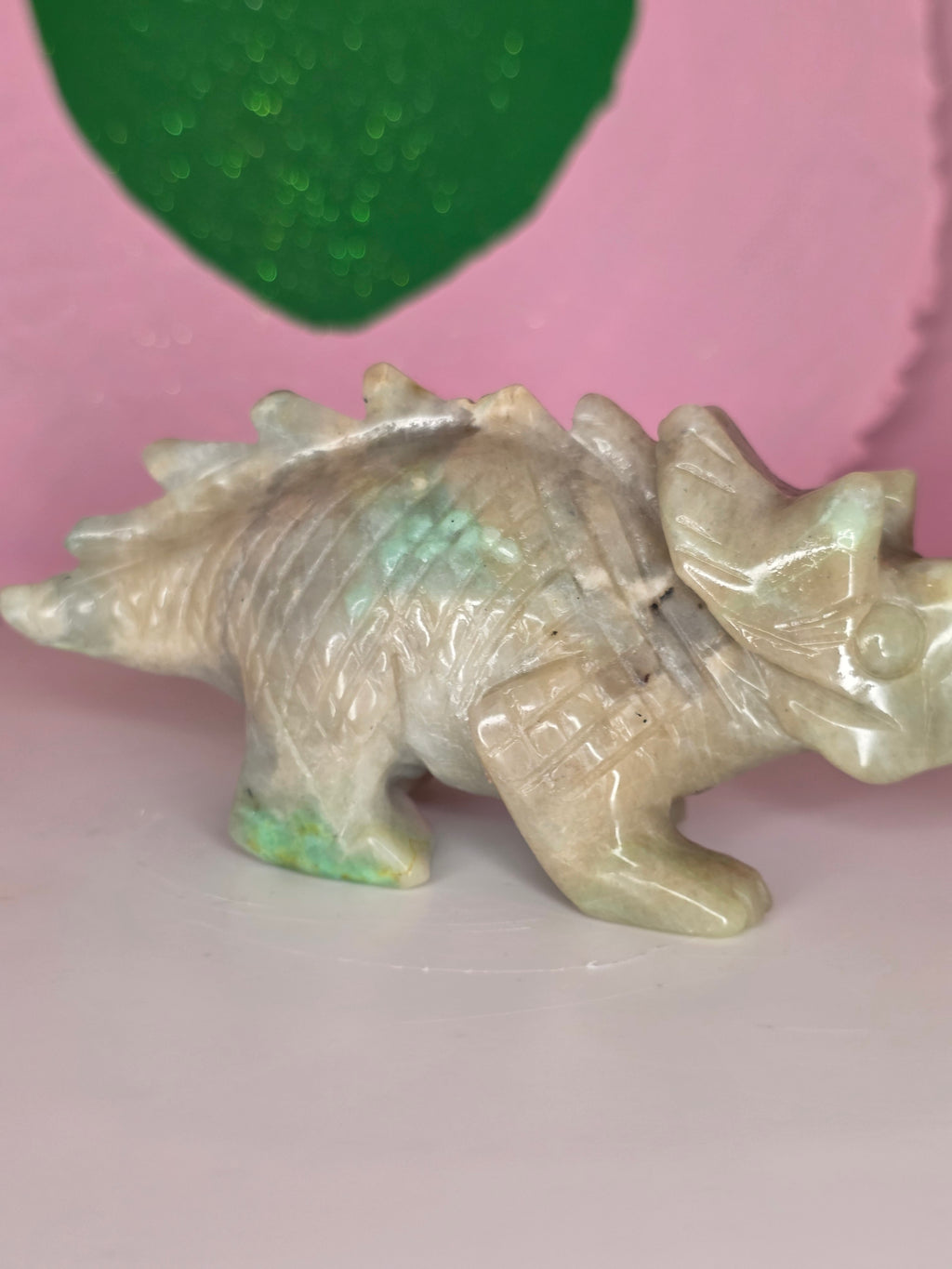 Garnierite Green Moonstone Triceratops