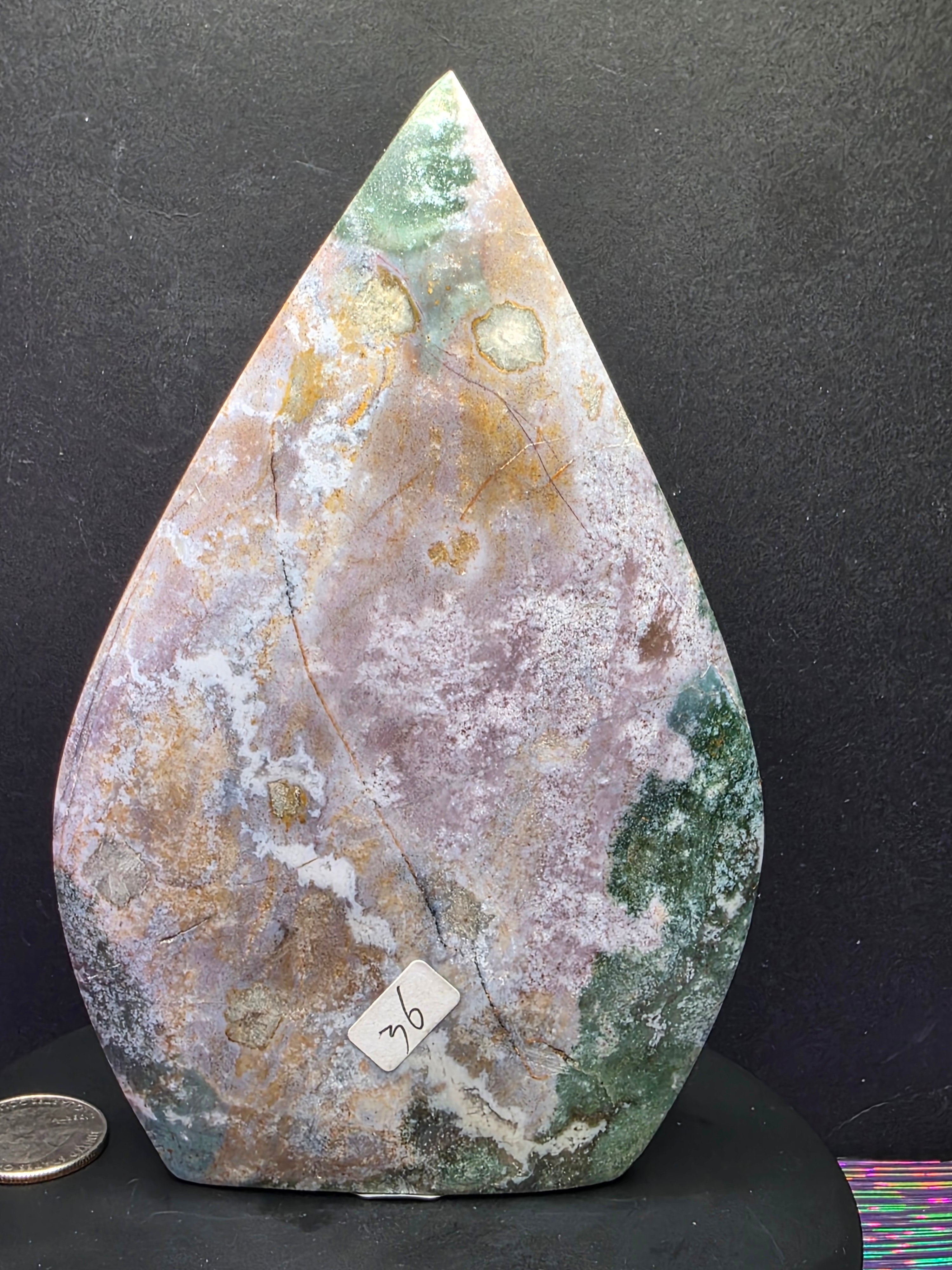 Moss Agate and Ocean Jasper Teardrop B