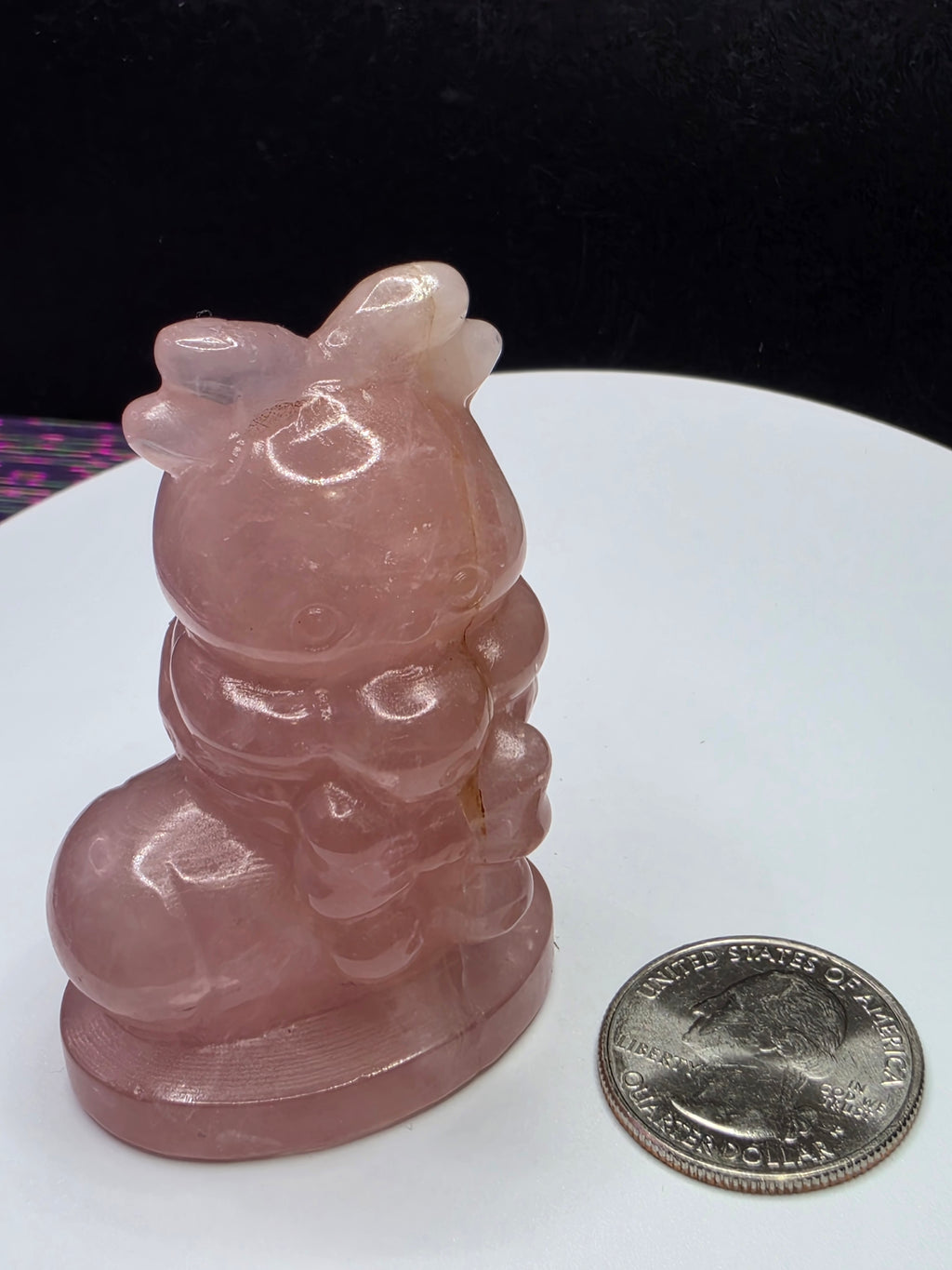 Rose Quartz Reindeer in Stocking B