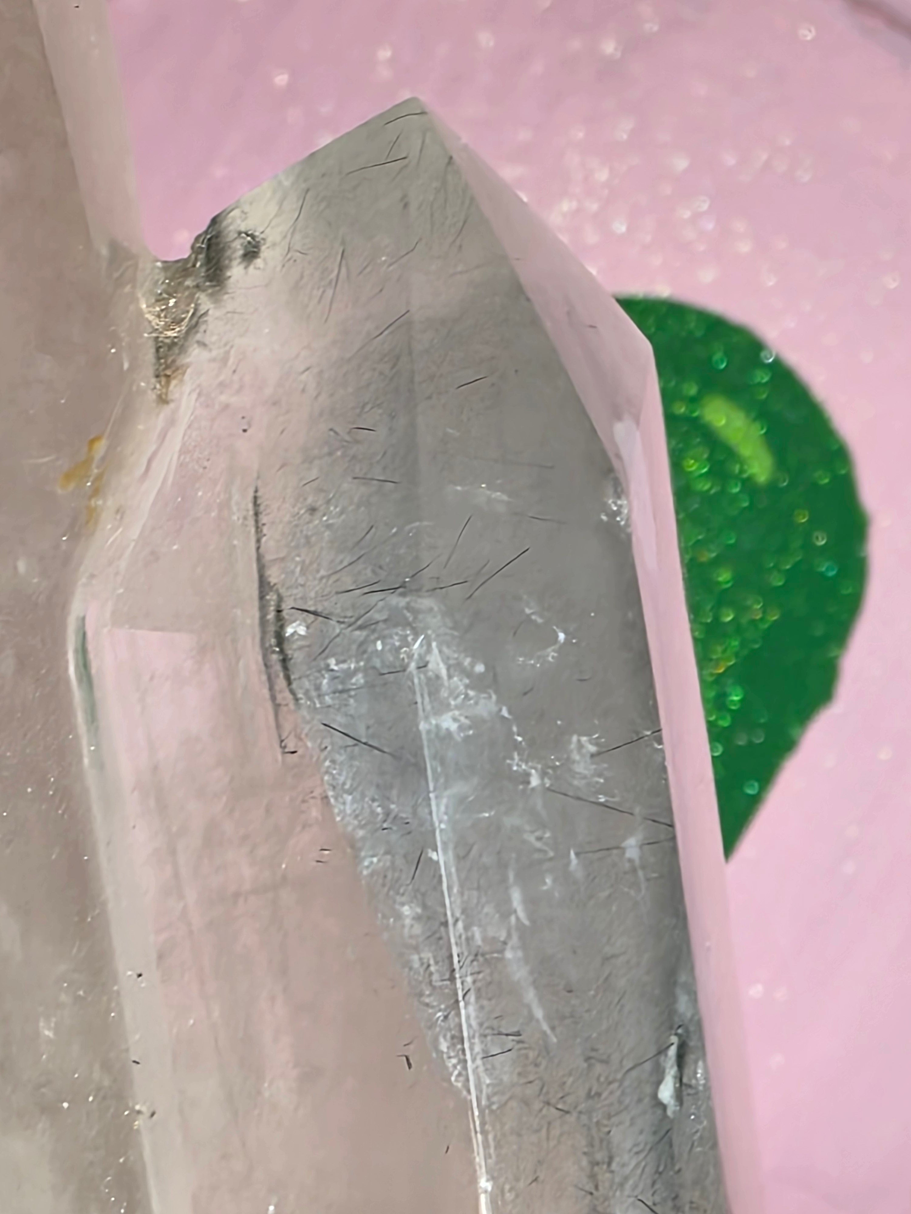 Tourmaline in Quartz with Black Rutile A