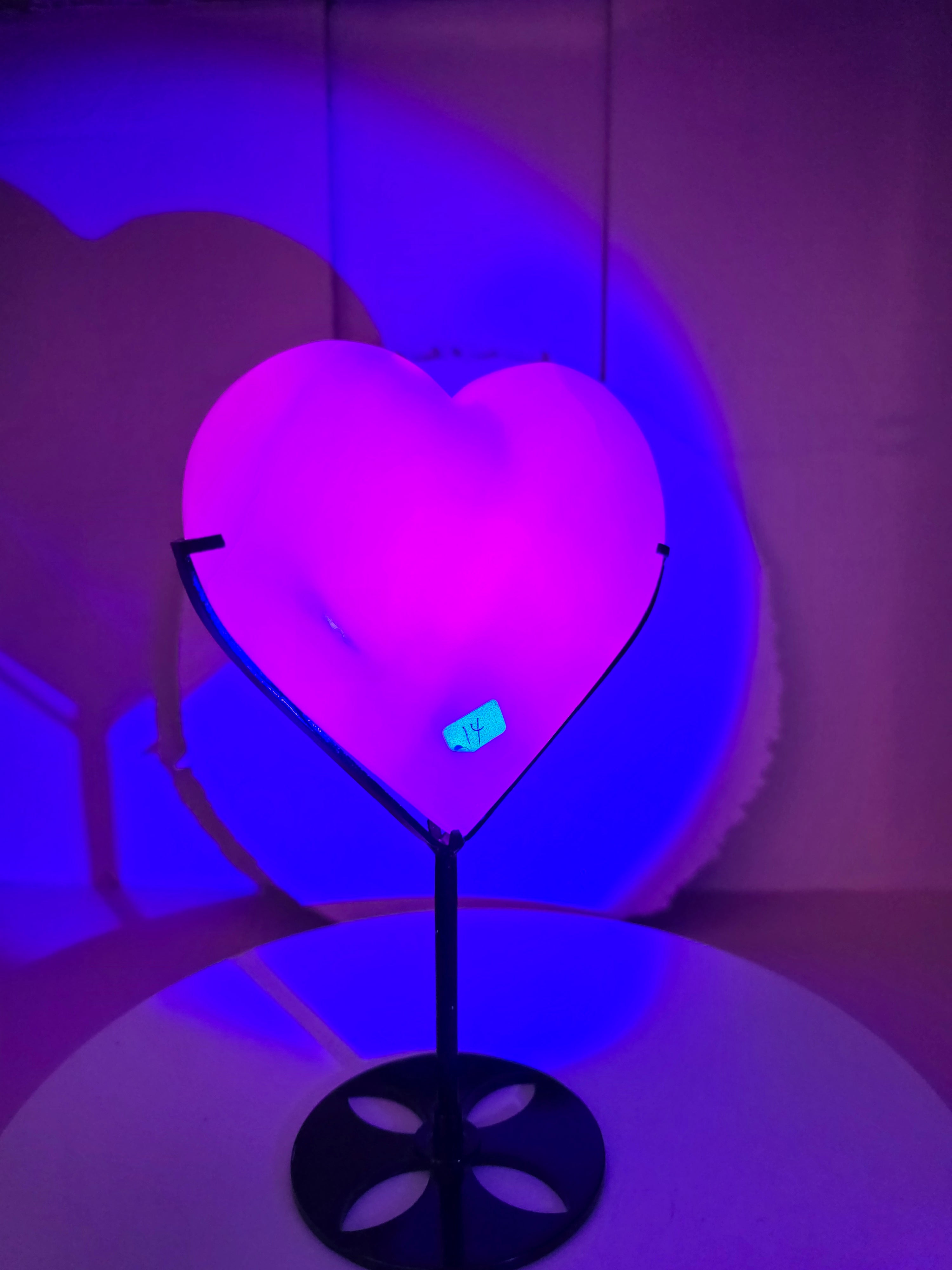 Mangano Calcite Heart on Stand