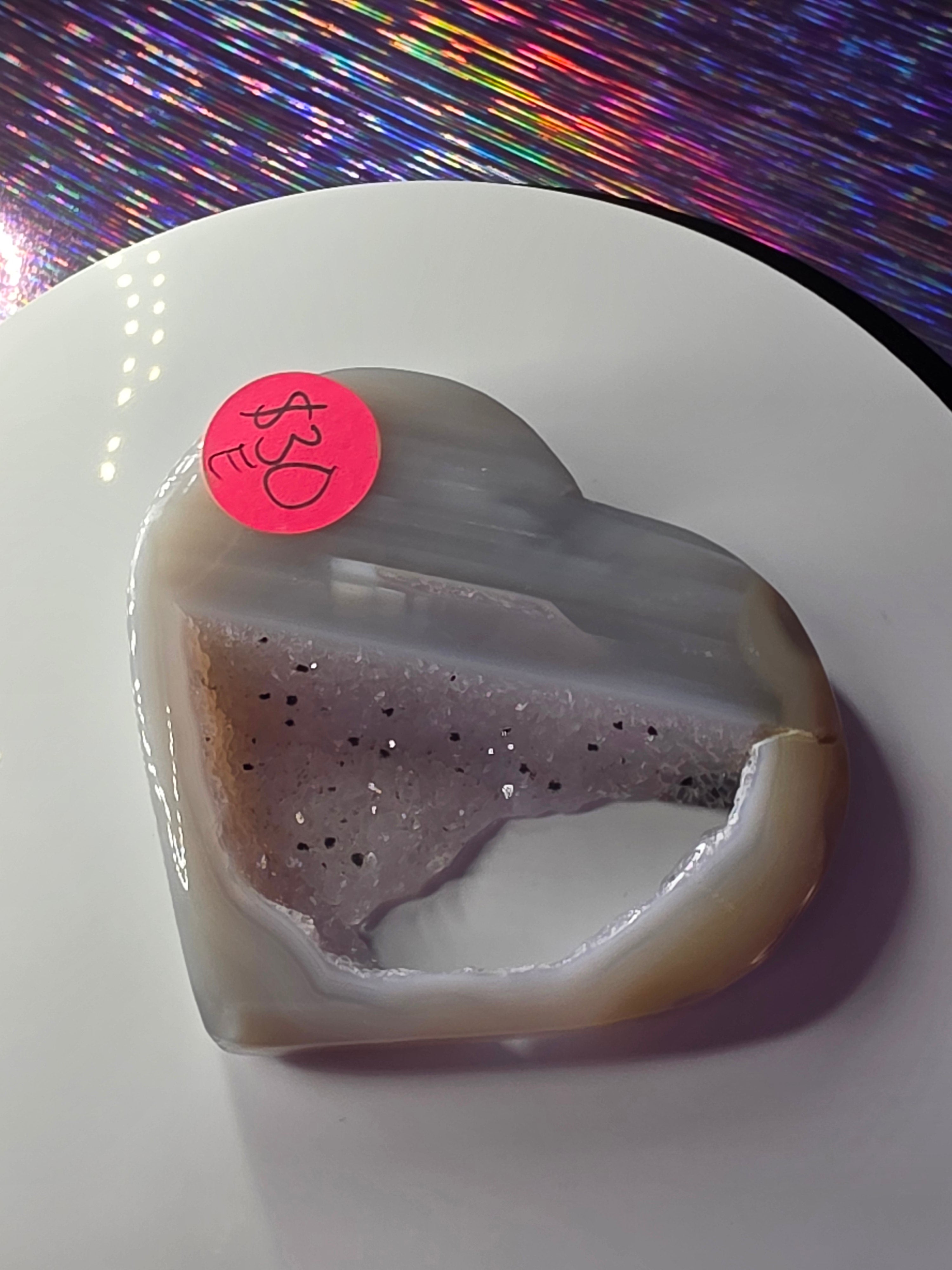 Druzy Agate Heart E