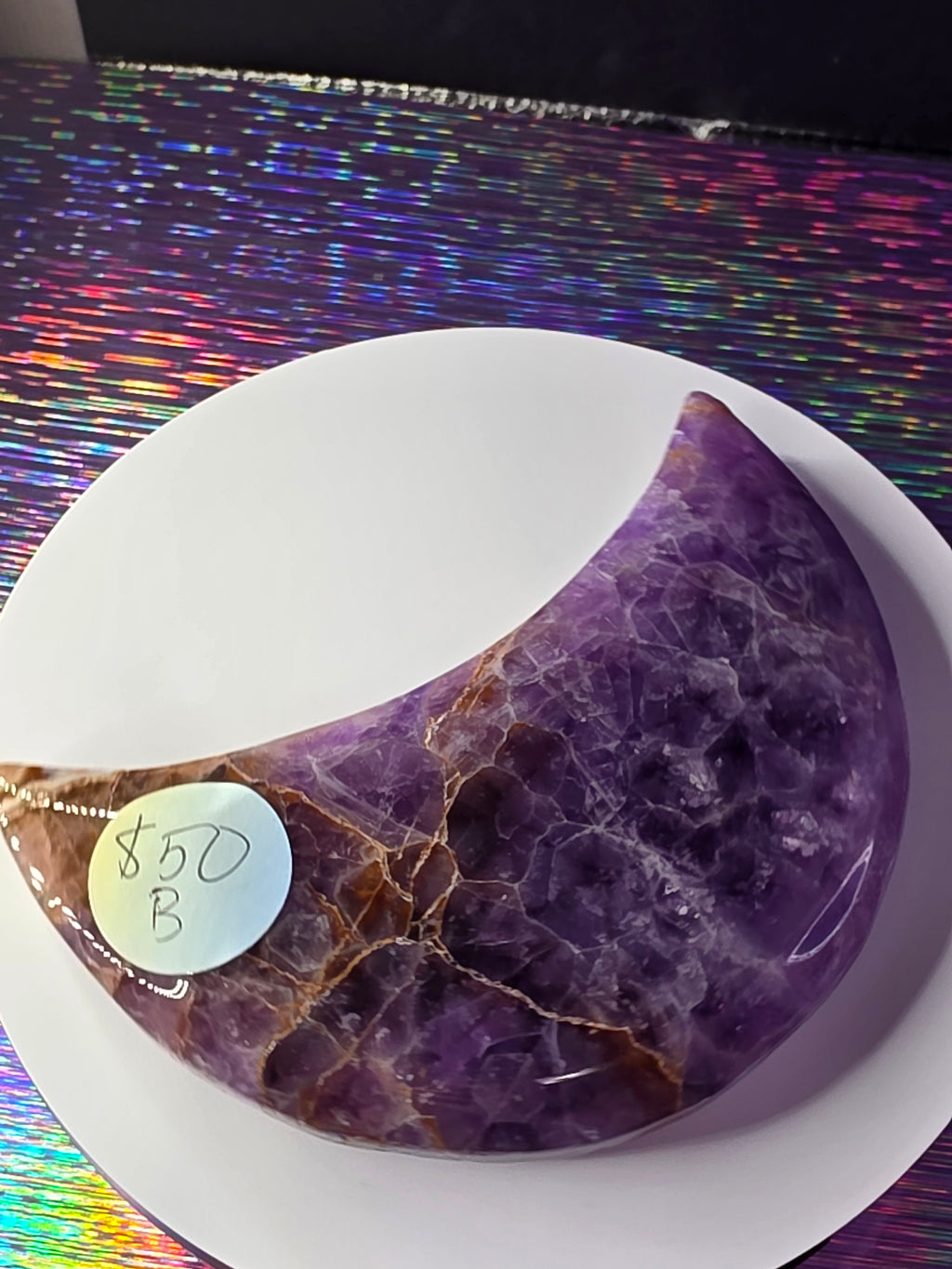 Amethyst with Hematite Inclusions Moon B