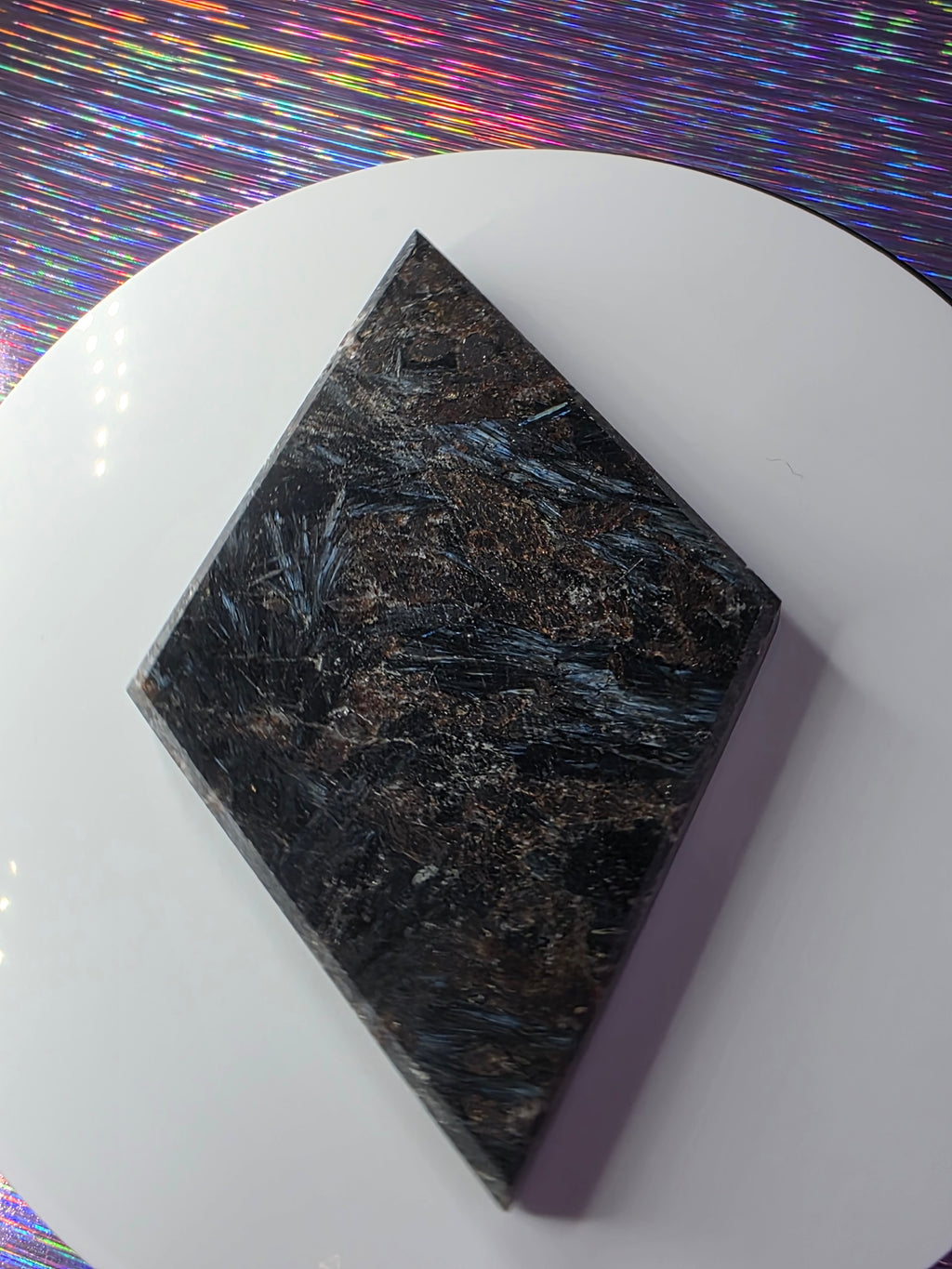 Arfvedsonite with Garnet Diamond B