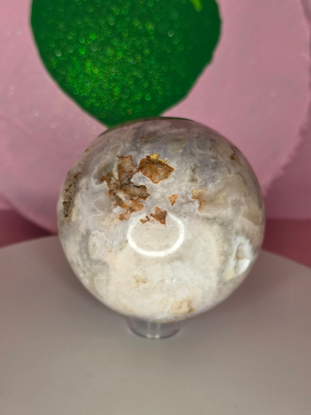 Pink Amethyst and Flower Agate Sphere D