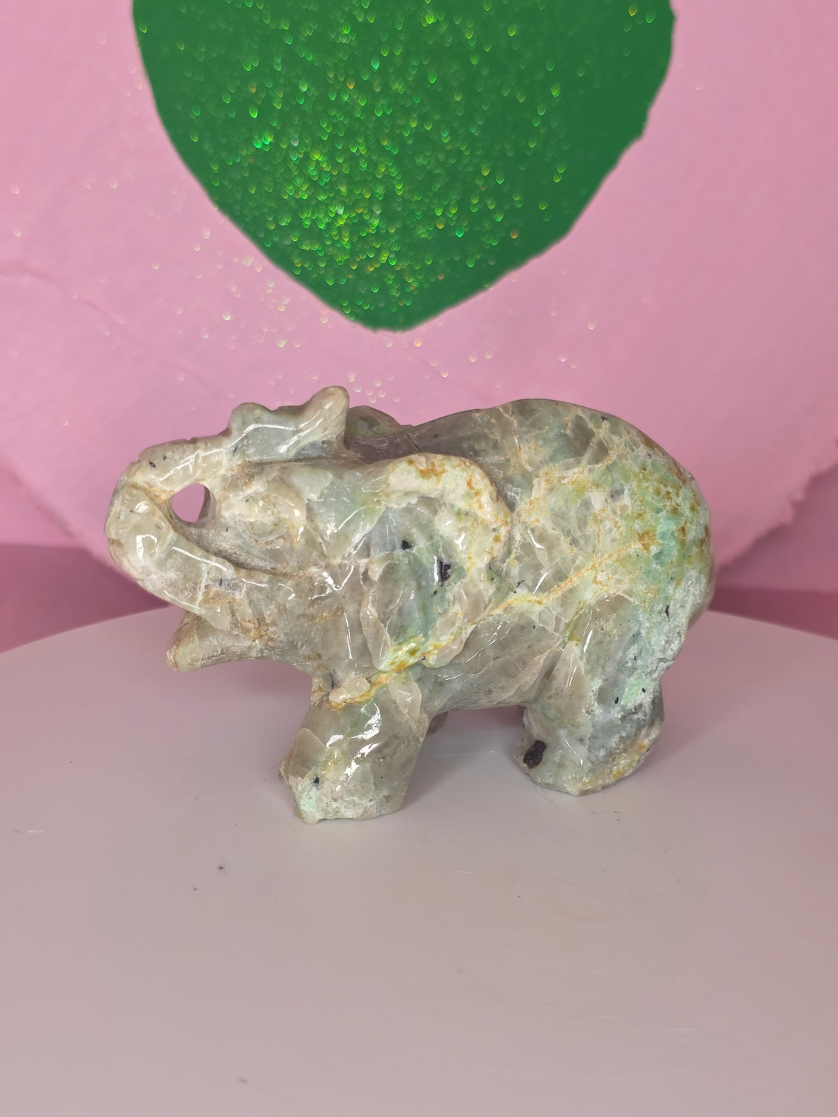 Garnierite Green Moonstone Elephant B