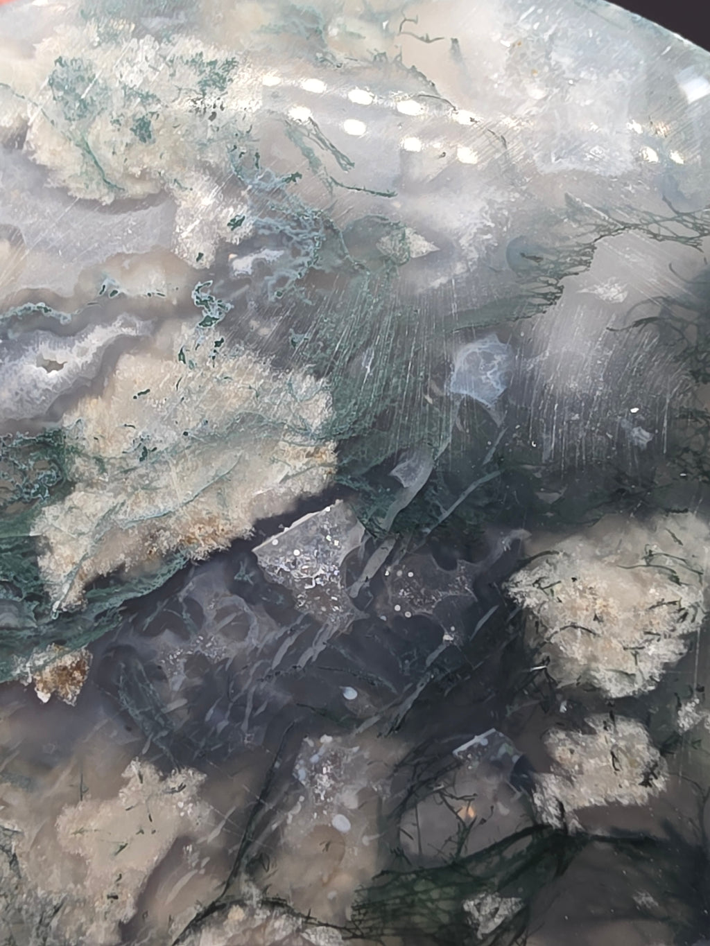 Snowflake Moss Agate Heart B