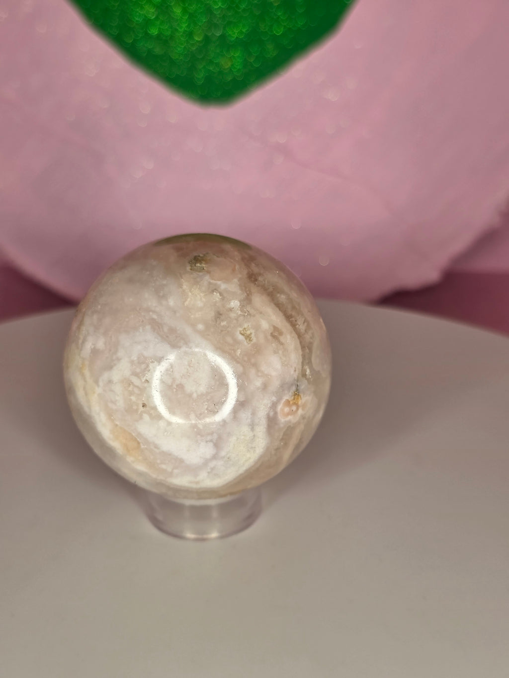 Pink Amethyst and Flower Agate Sphere A