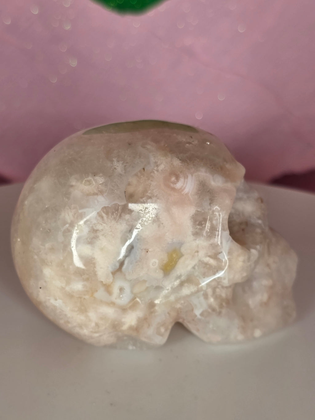 Flower Agate Skull A