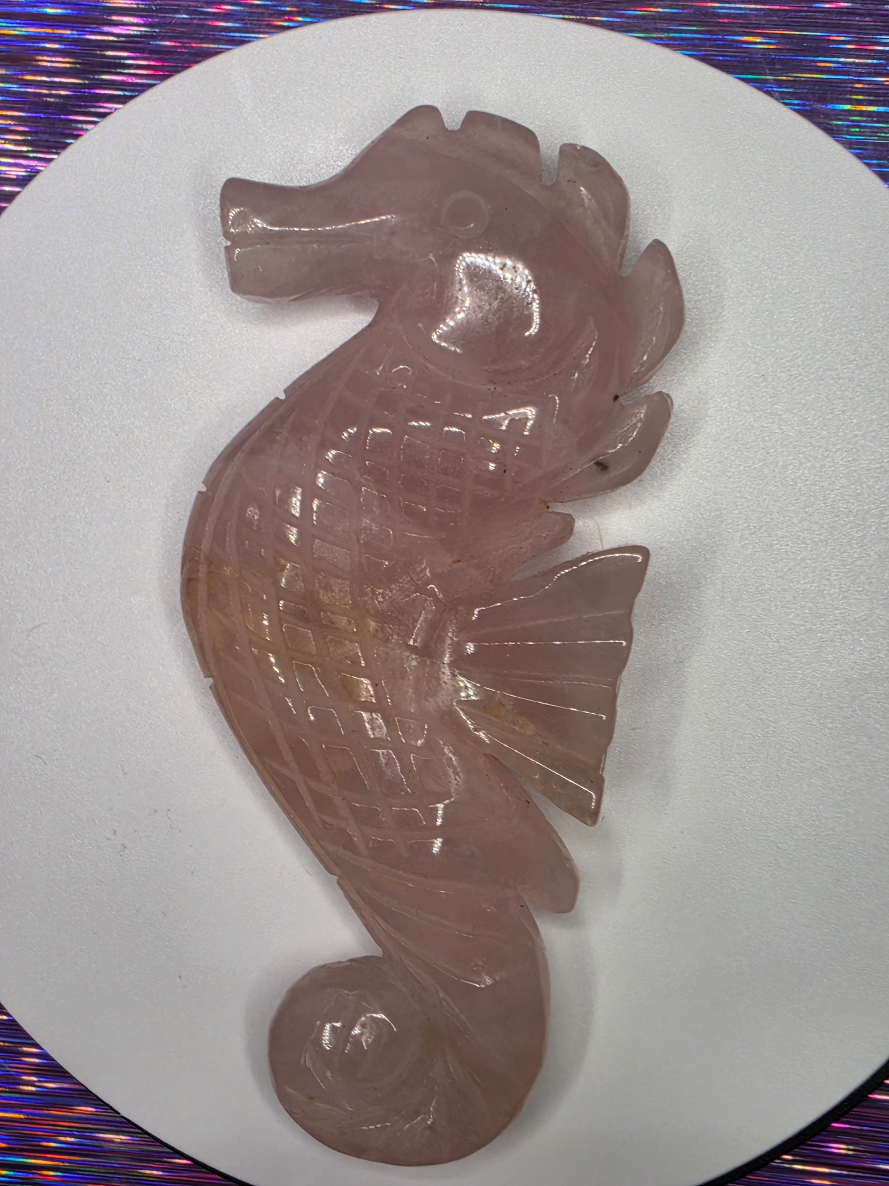 Rose Quartz Seahorse B