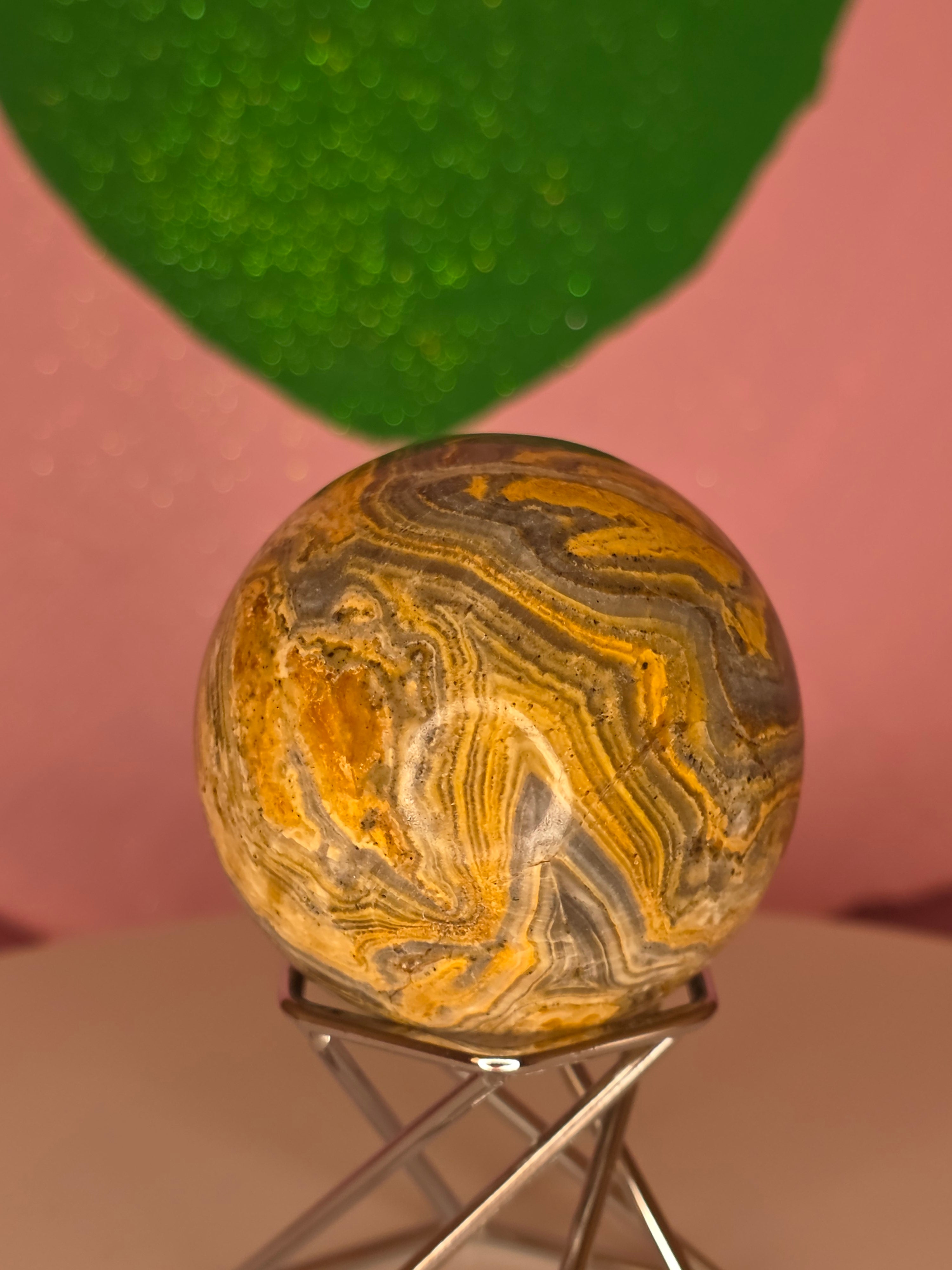 Yellow Banded Onyx Sphere B