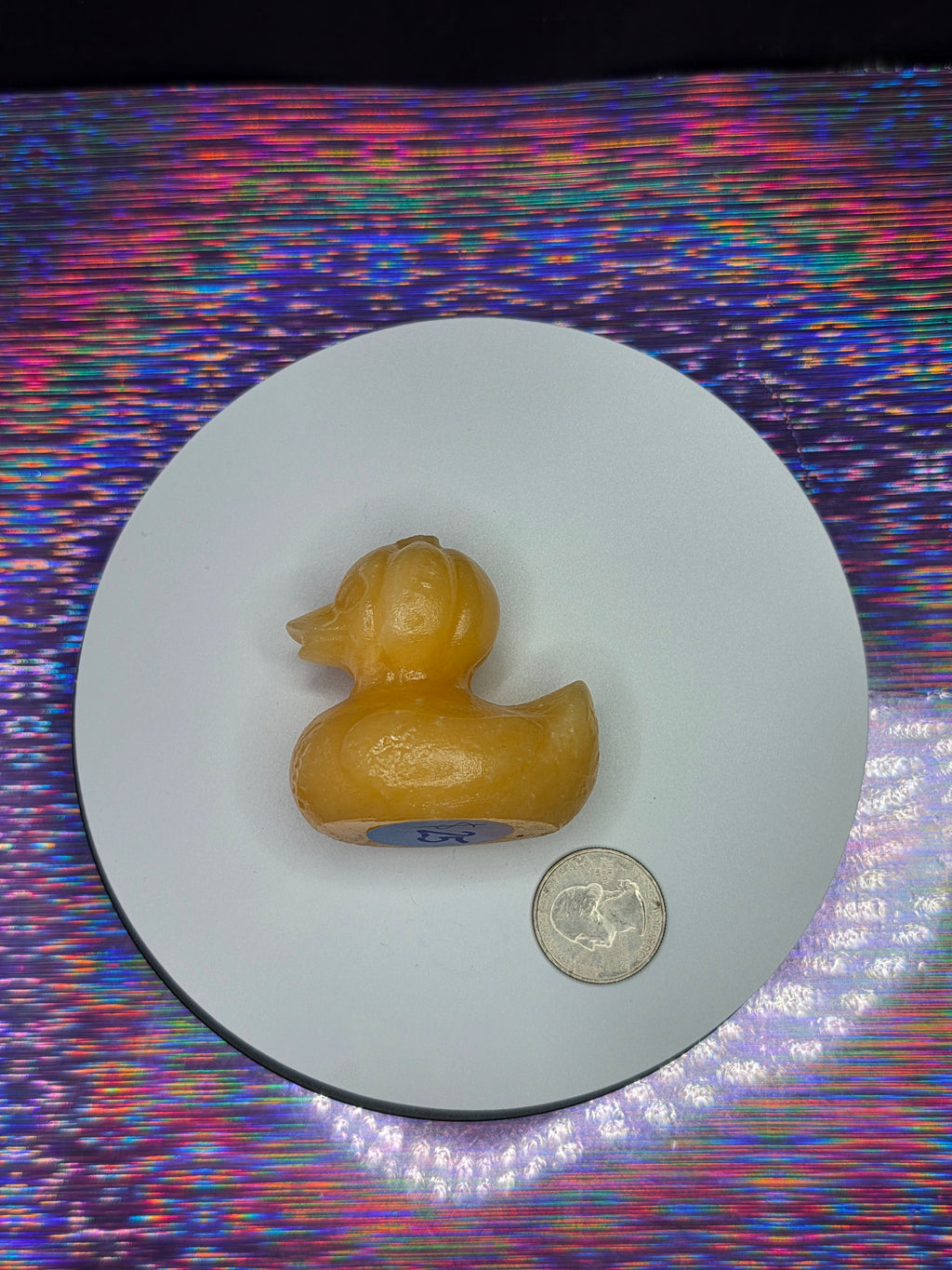 Orange Calcite Pumpkin Head Duck