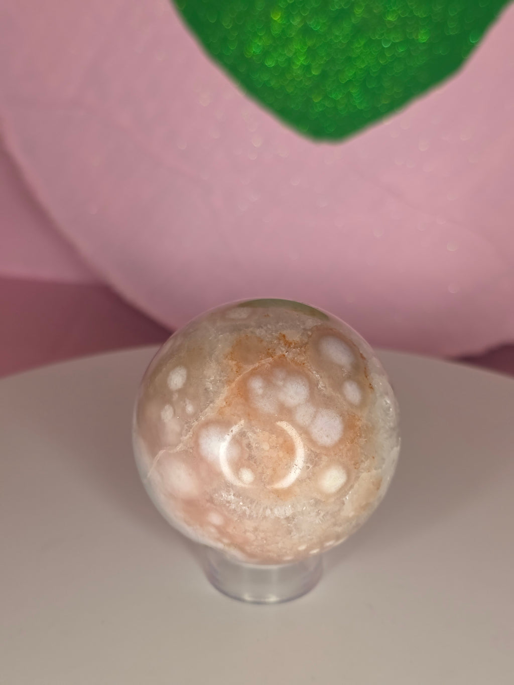 Pink Amethyst and Flower Agate Sphere B