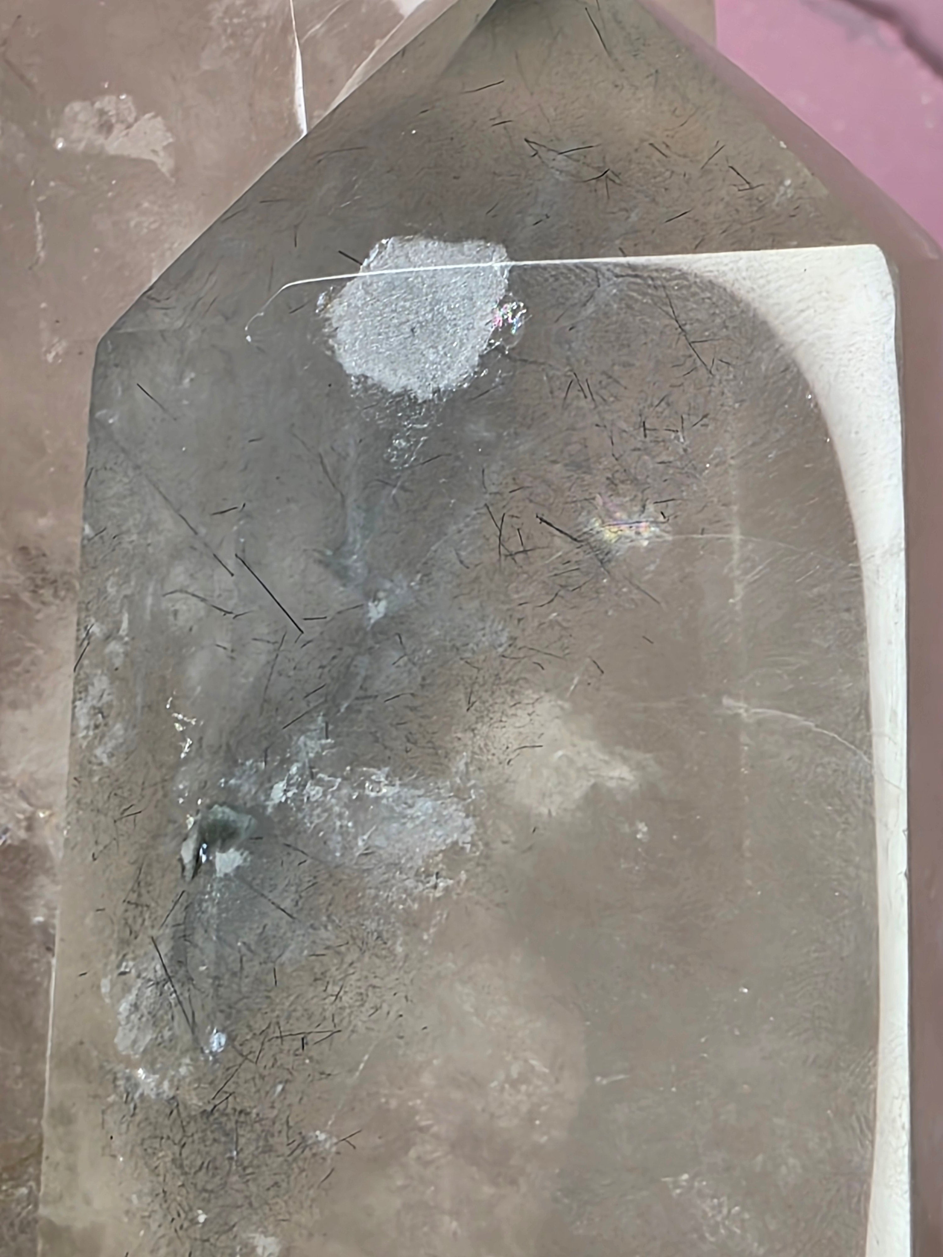 Tourmaline in Quartz with Black Rutile A