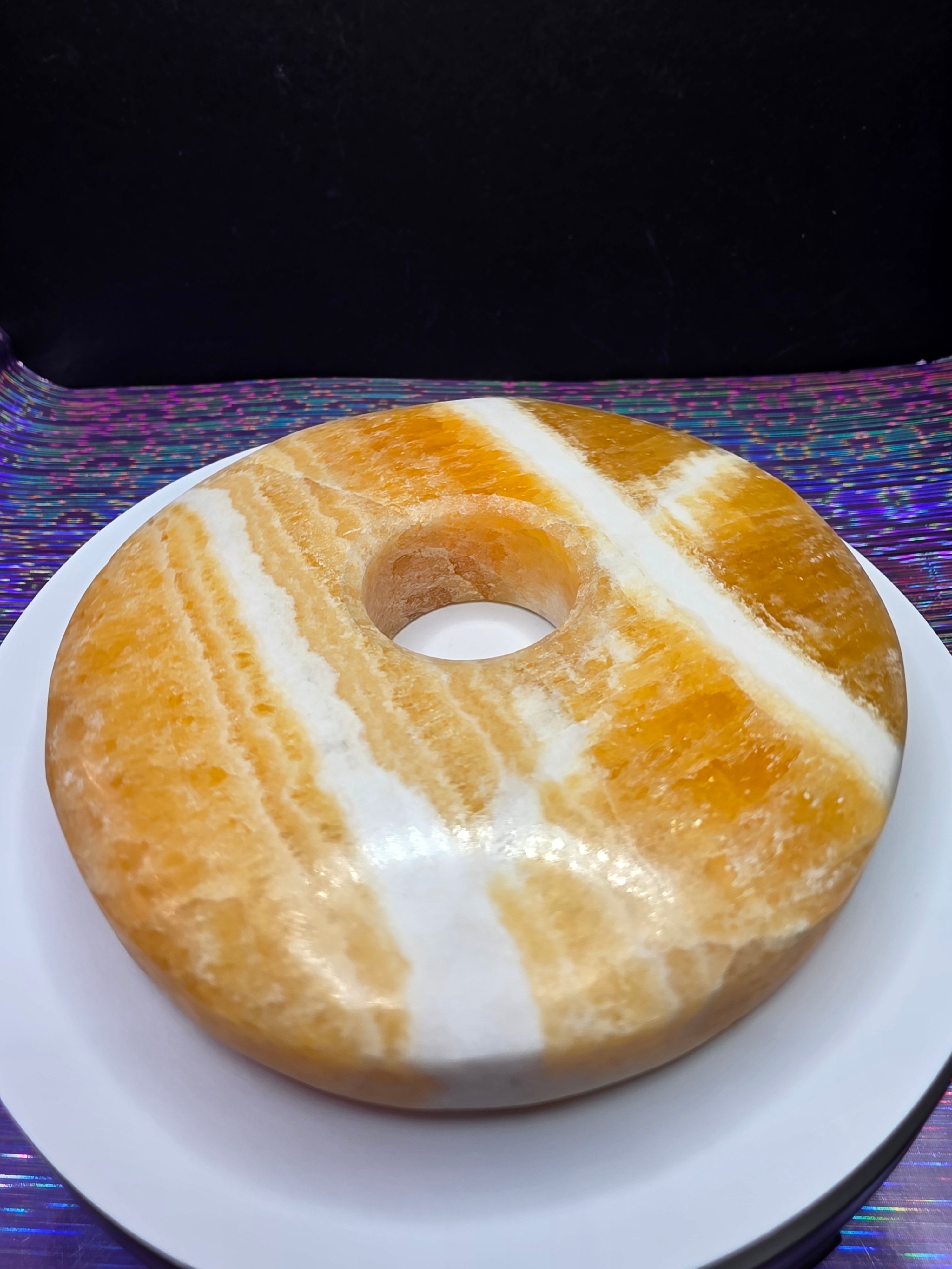 Orange Calcite Donut A