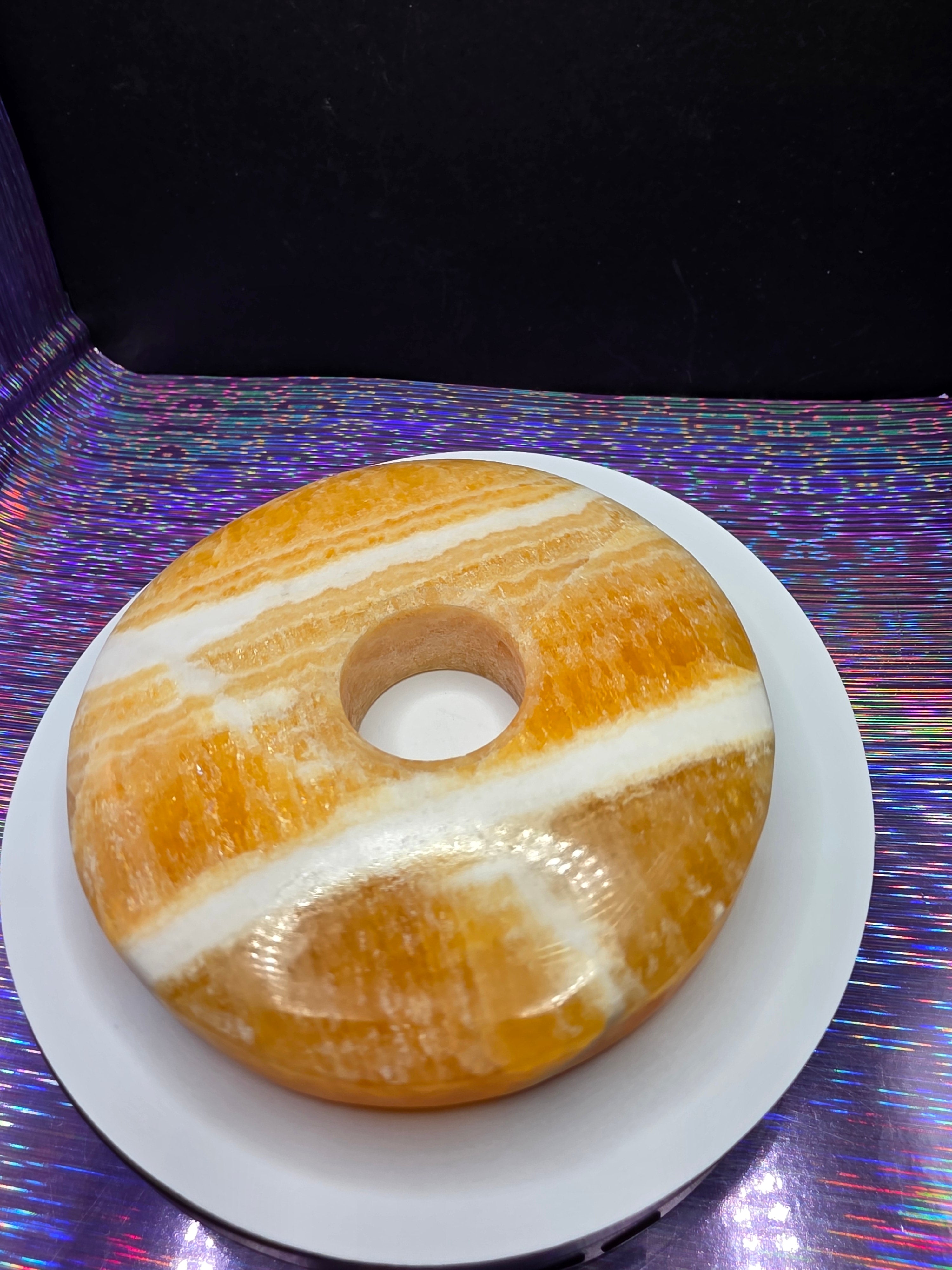 Orange Calcite Donut A