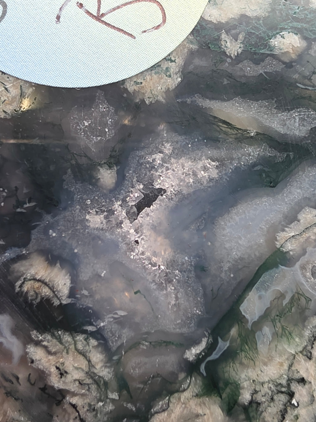 Snowflake Moss Agate Heart B