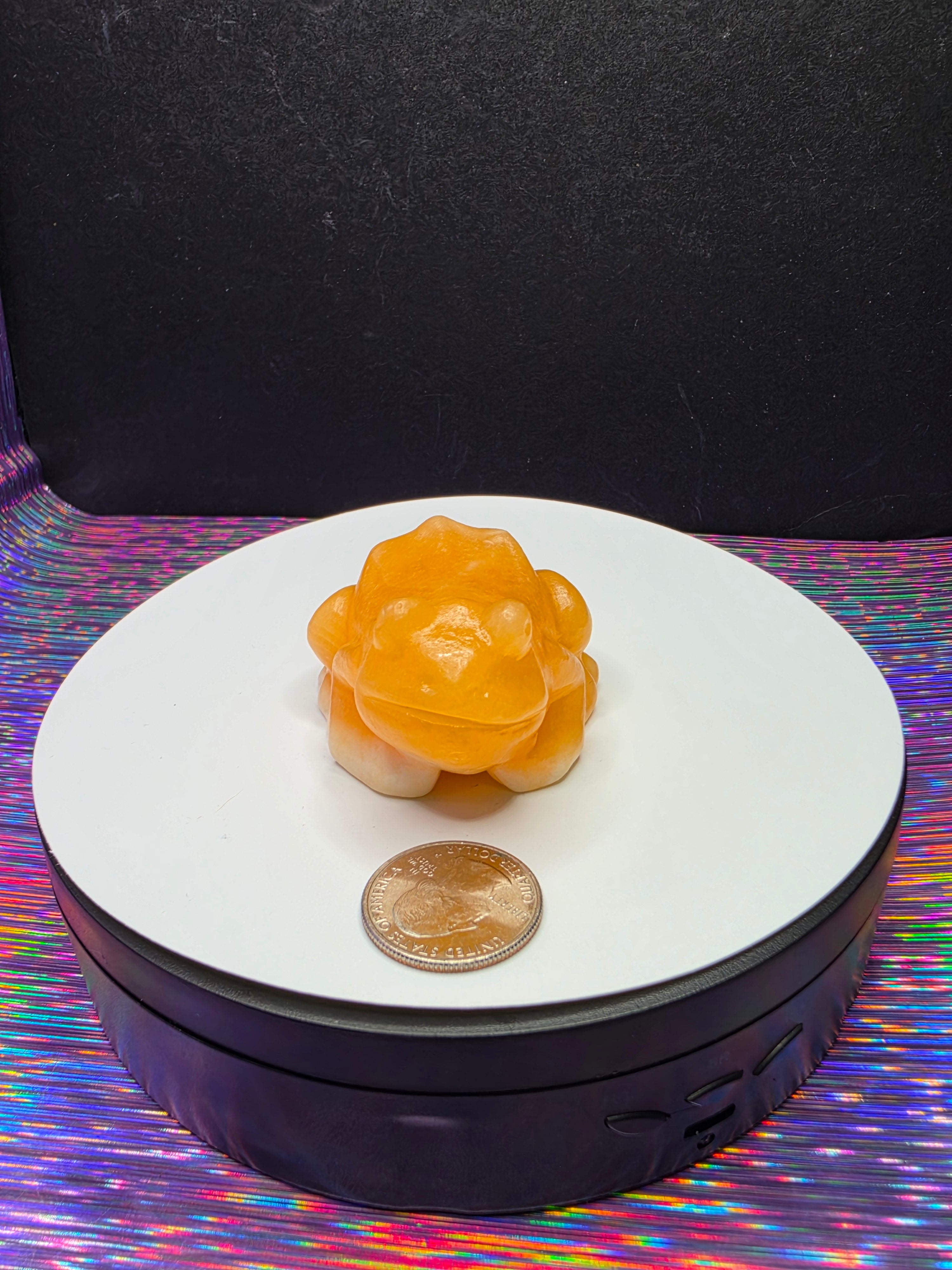 Honey Calcite Frog