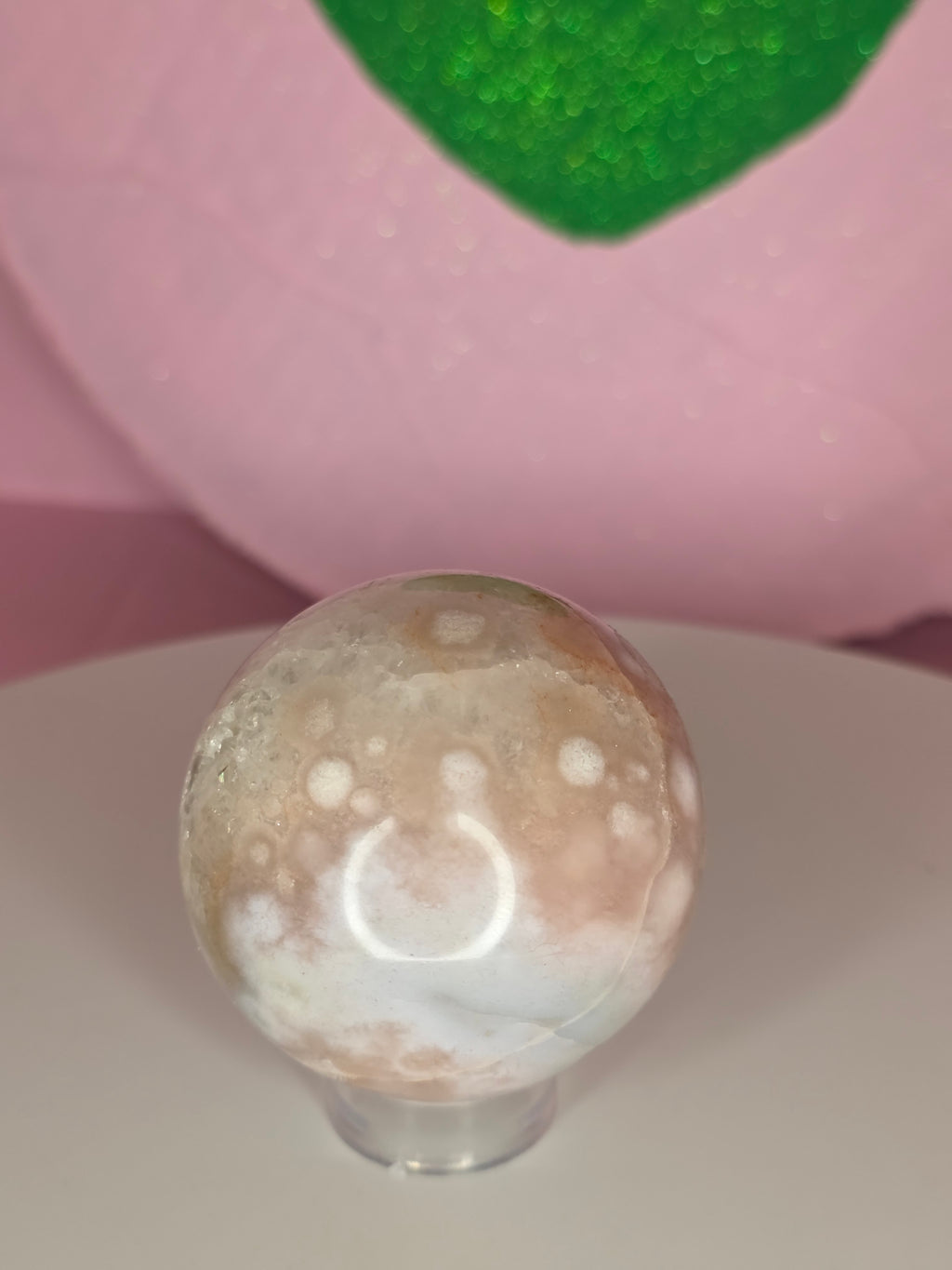 Pink Amethyst and Flower Agate Sphere B