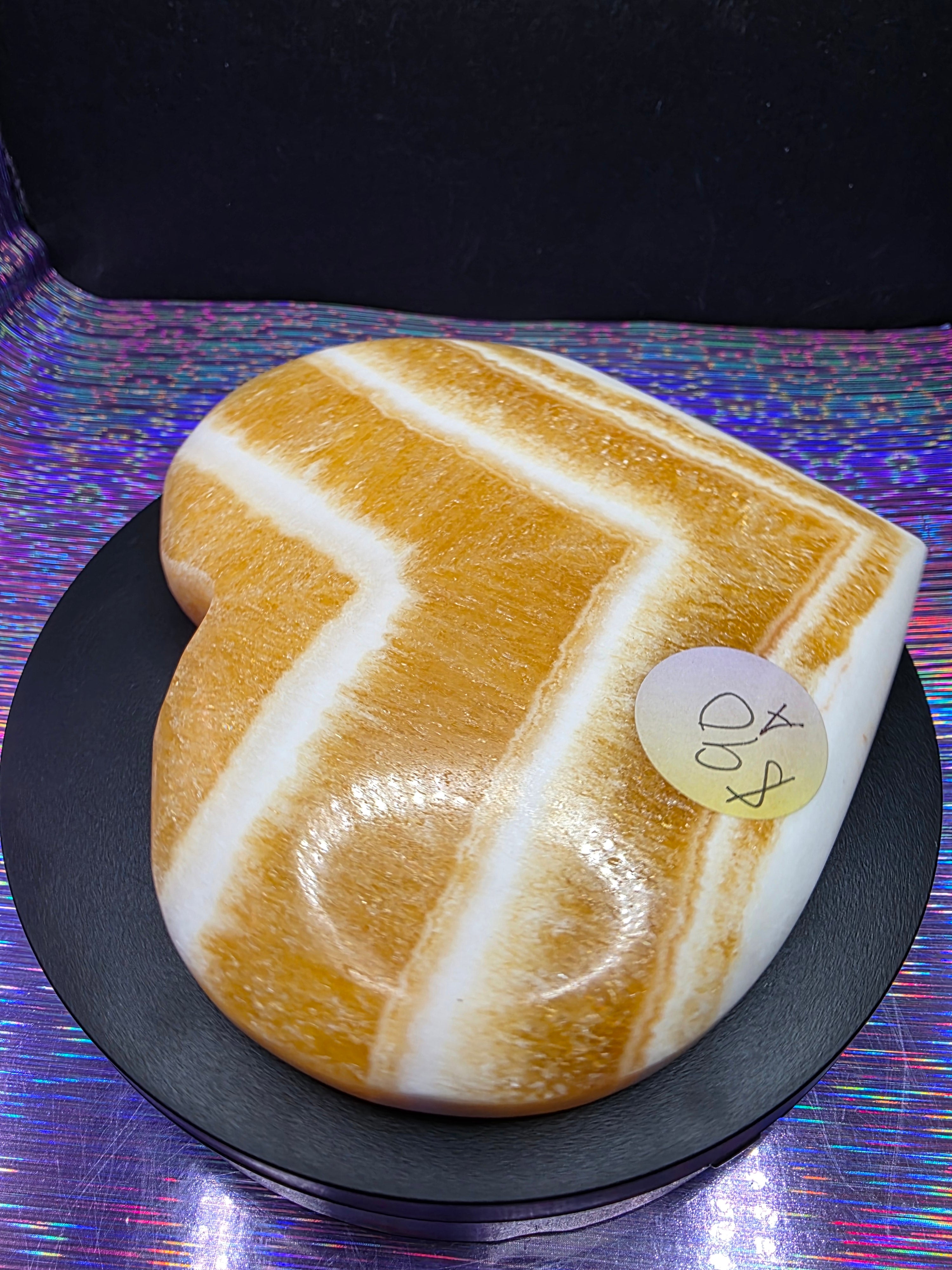 Orange Calcite Heart A