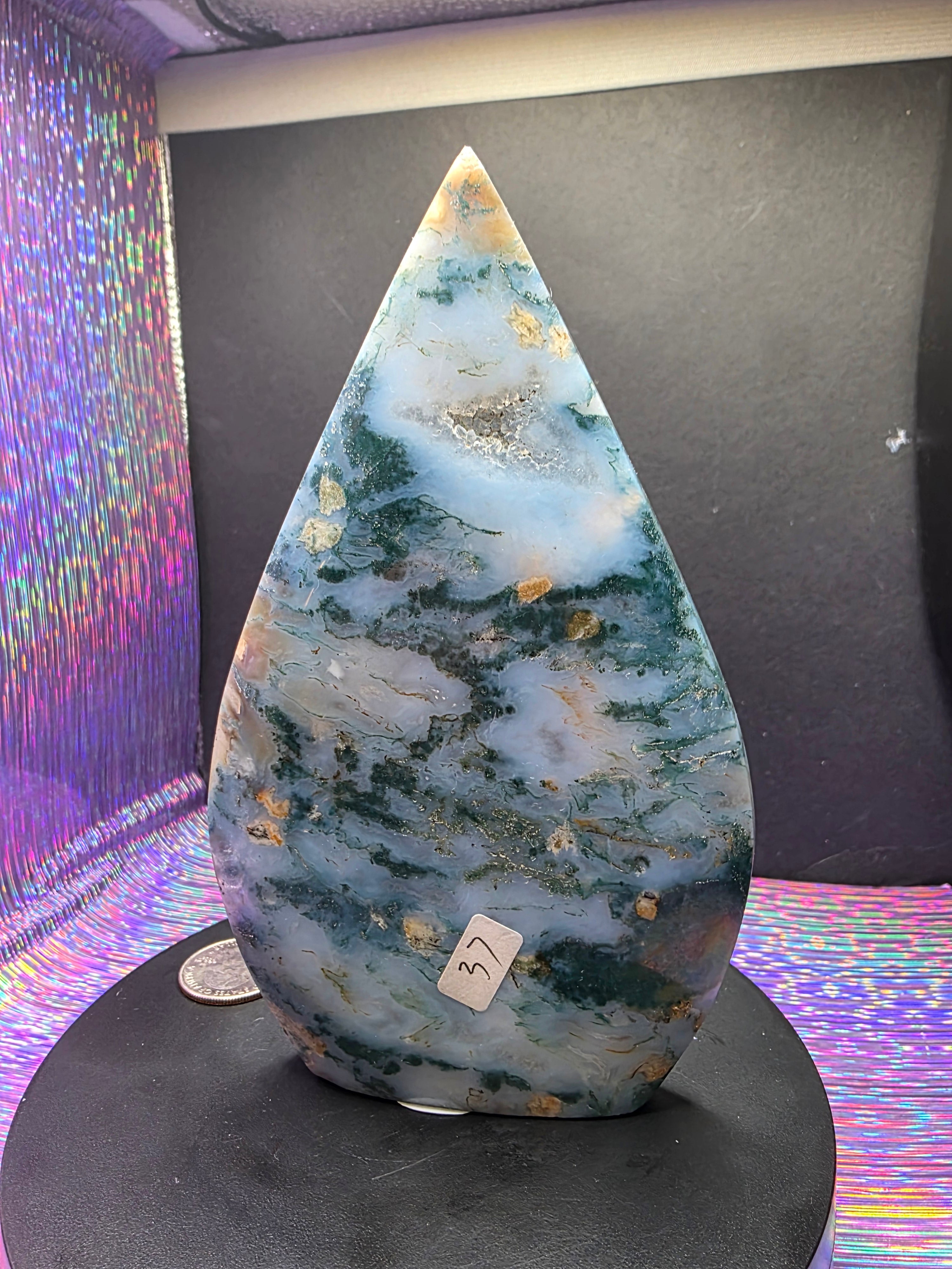 Blue Moss Agate Teardrop C