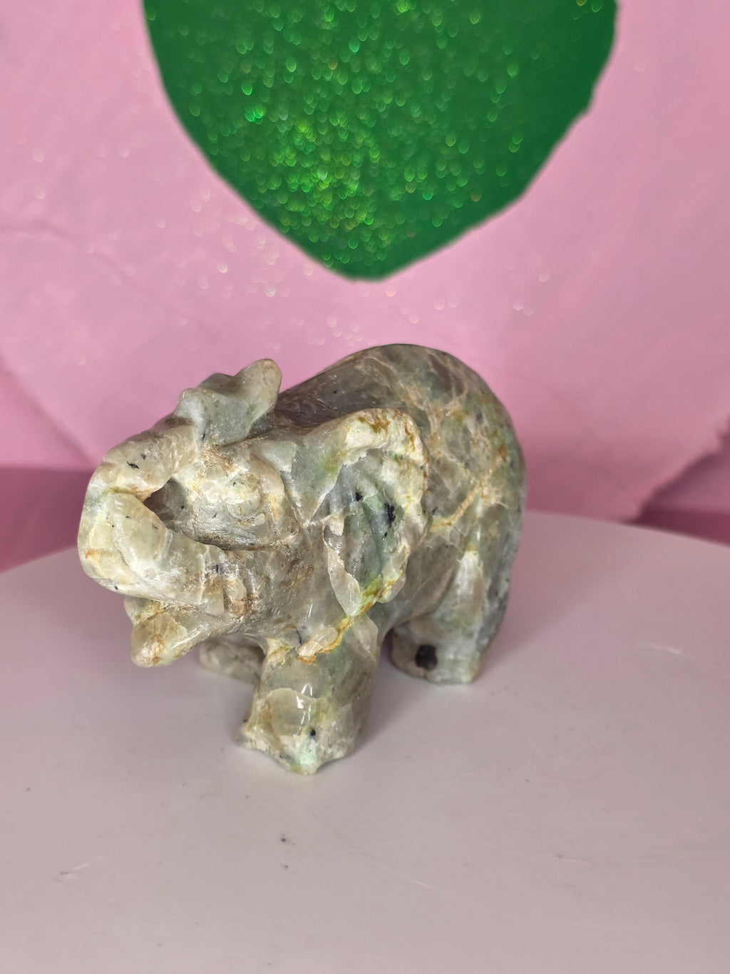 Garnierite Green Moonstone Elephant B